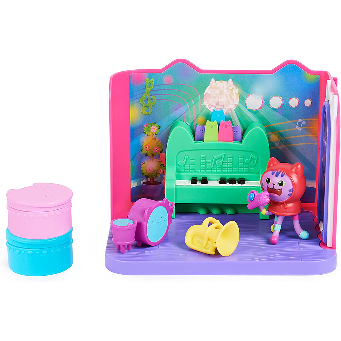 Gabby et la Maison Magique Gabby Dollhouse Pièce La Salle De Musique DJ Miaou 1 Figurine + Accessoires Dessin Animé Jouet Maison De Poupée Jouet Enfant Et + - vue 10
