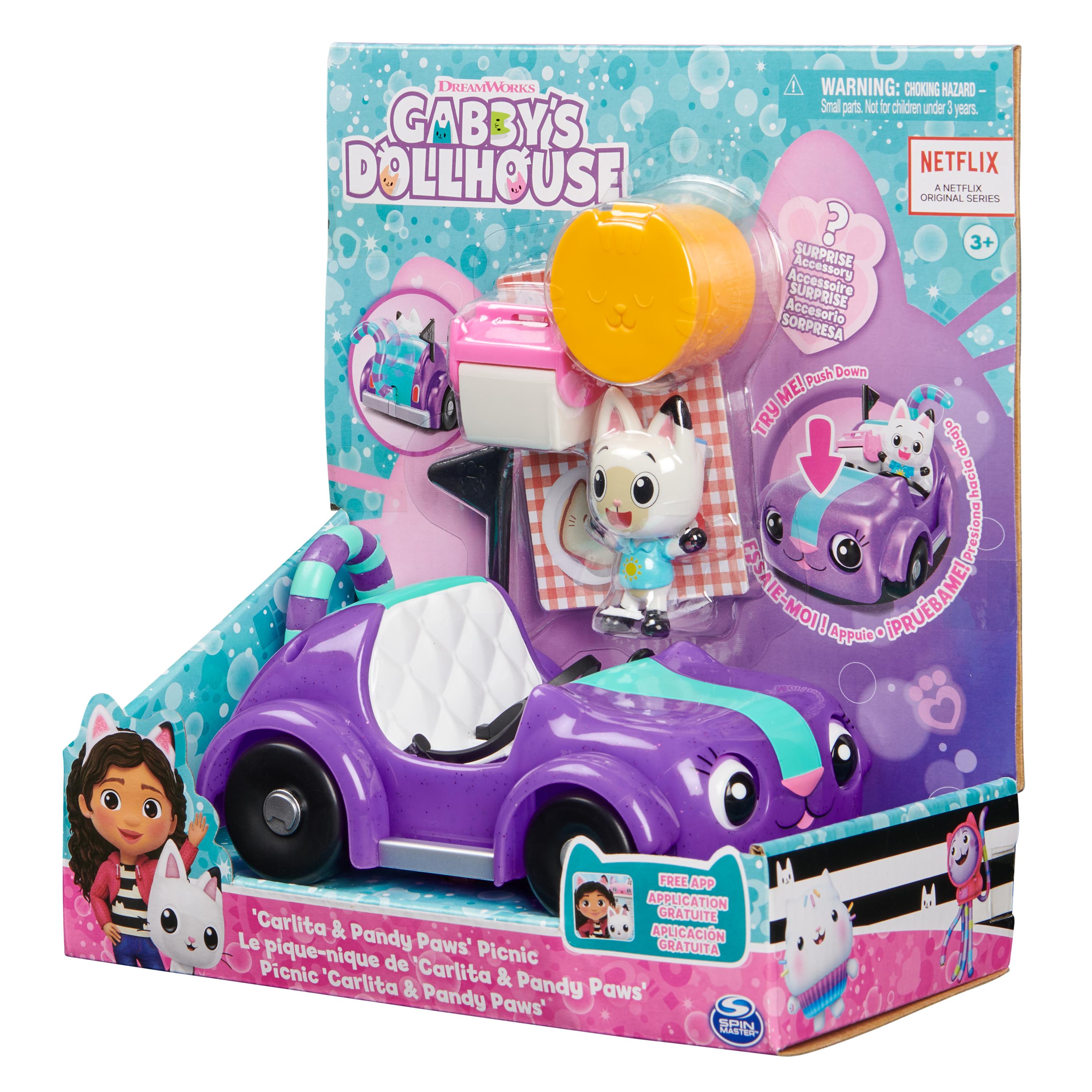 vehicule chabriolette + figurine gabby et la maison magique