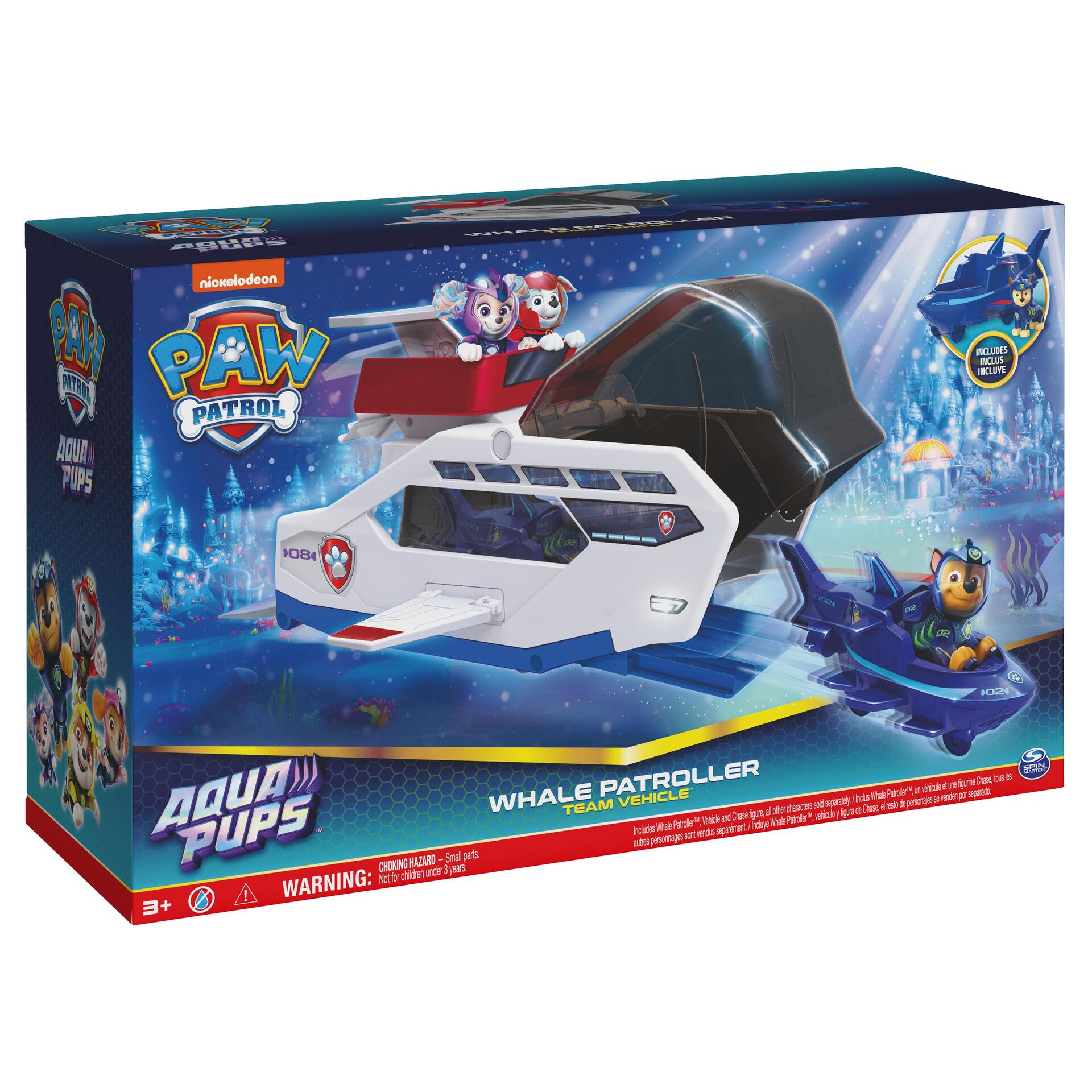 PAW Patrol PAT' PATROUILLE AQUA PUPS - WHALE PATROLLER - Vehicule Pat Patrouille Thème Mer Et Aventu
