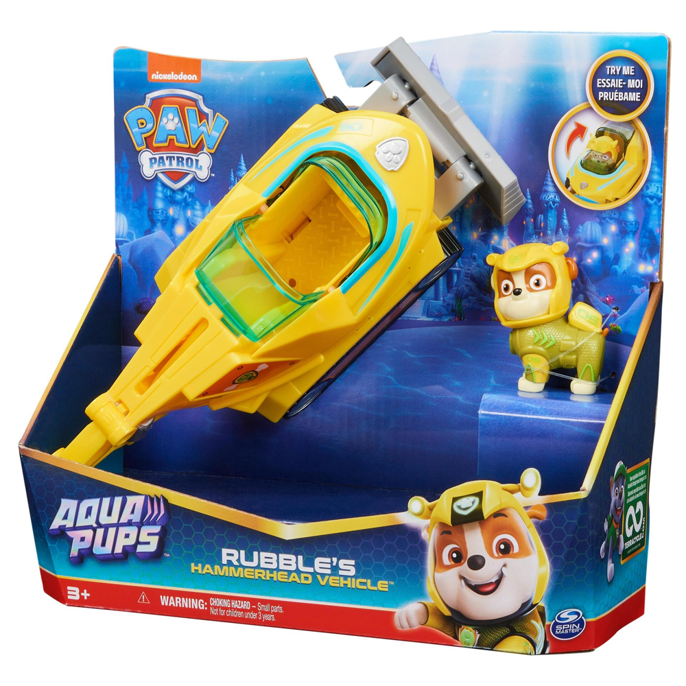 PAW Patrol PAT' PATROUILLE AQUA PUPS - Voiture + Figurine Ruben - Voiture Pat Patrouille Ruben - Fig