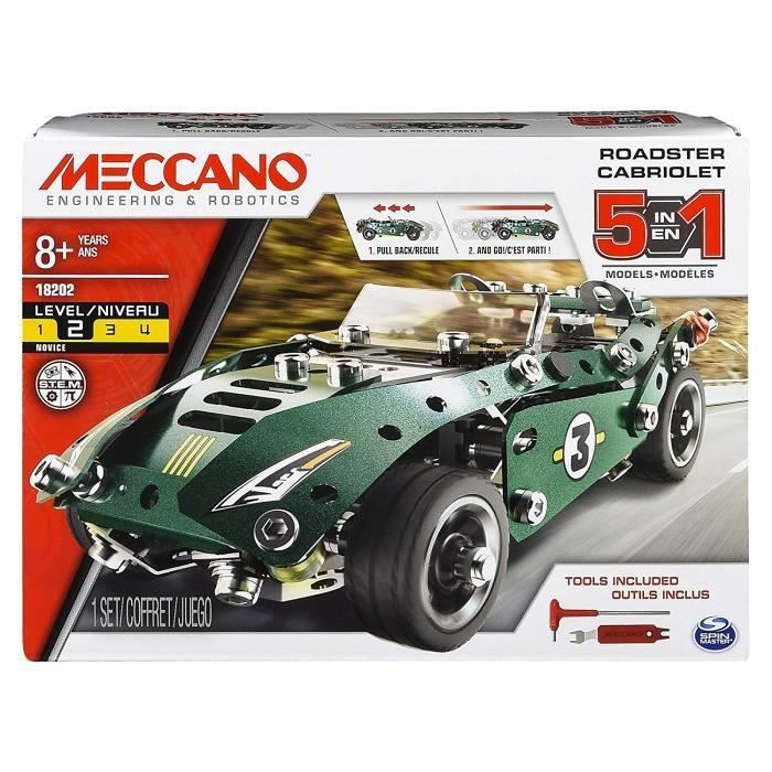 Cabriolet Retro Friction 5 Modèles Meccano - Coffret Inventions Avec 174 Pièces, 1 Moteur Rétro fric