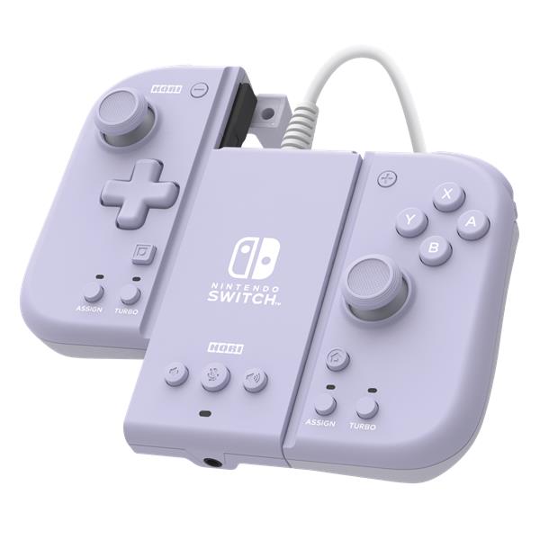 HORI Manette Set Adaptateur Mode Télé + Split Pad Compact (Lavende) pour Nintendo Switch (SWITCH)