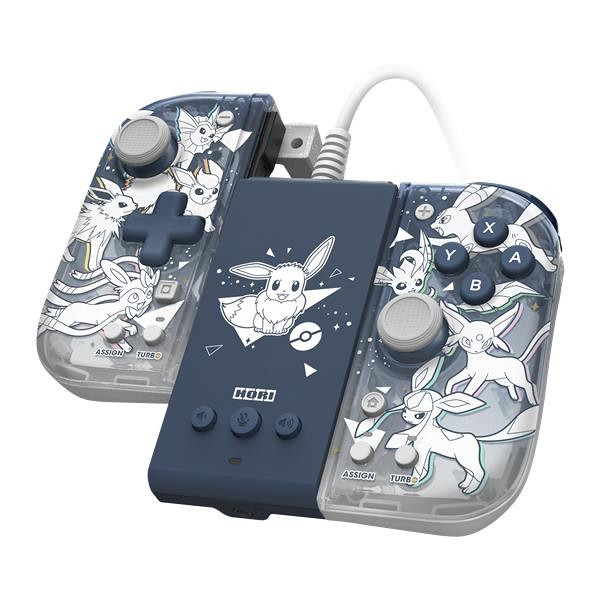 HORI Manette Set Adaptateur Mode Télé + Split Pad Compact - Évolutions Évoli - Nitendo Switch (SWITC