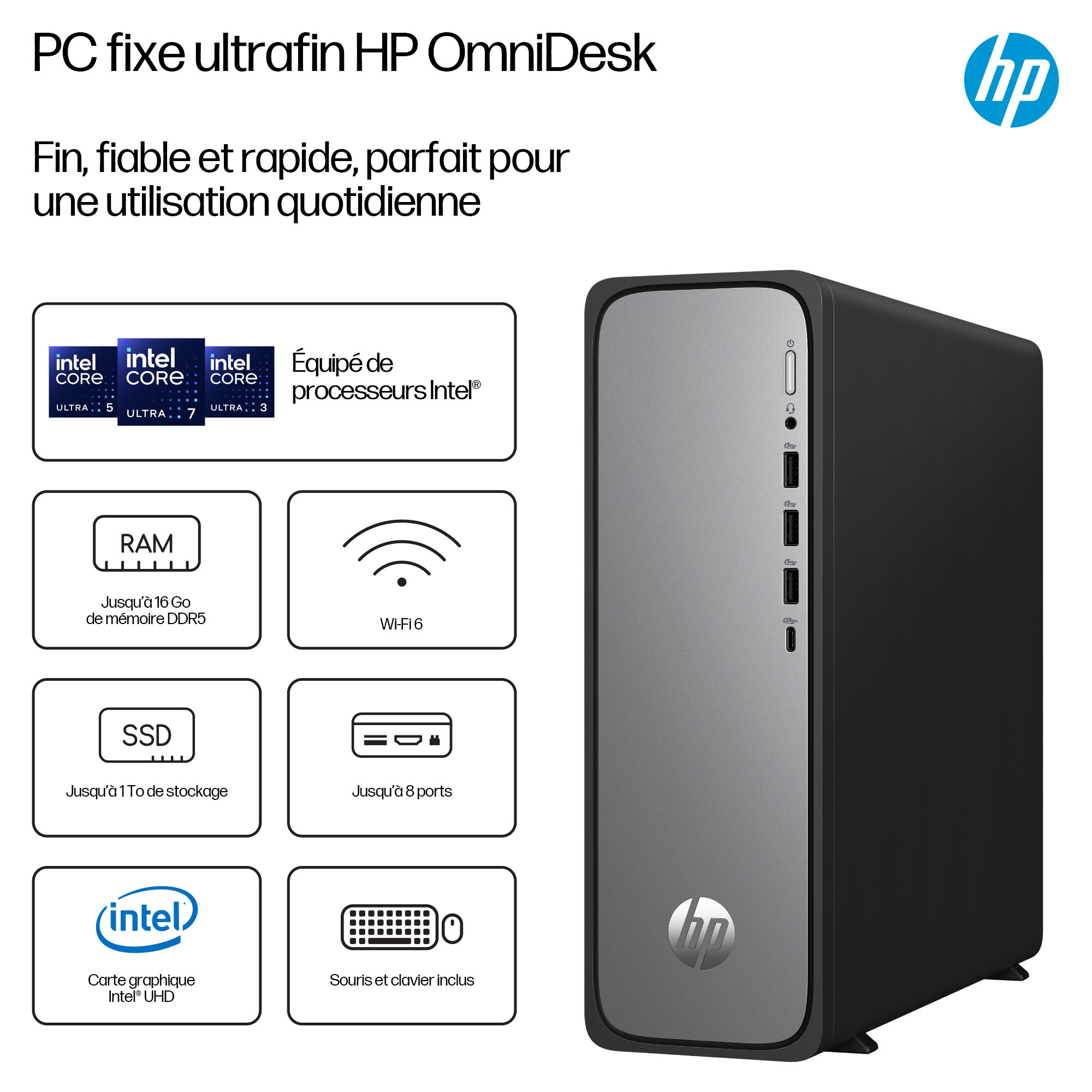 PC Fixe HP S03 0032nf / Intel Core i5 13500 / 8 Go RAM / SSD