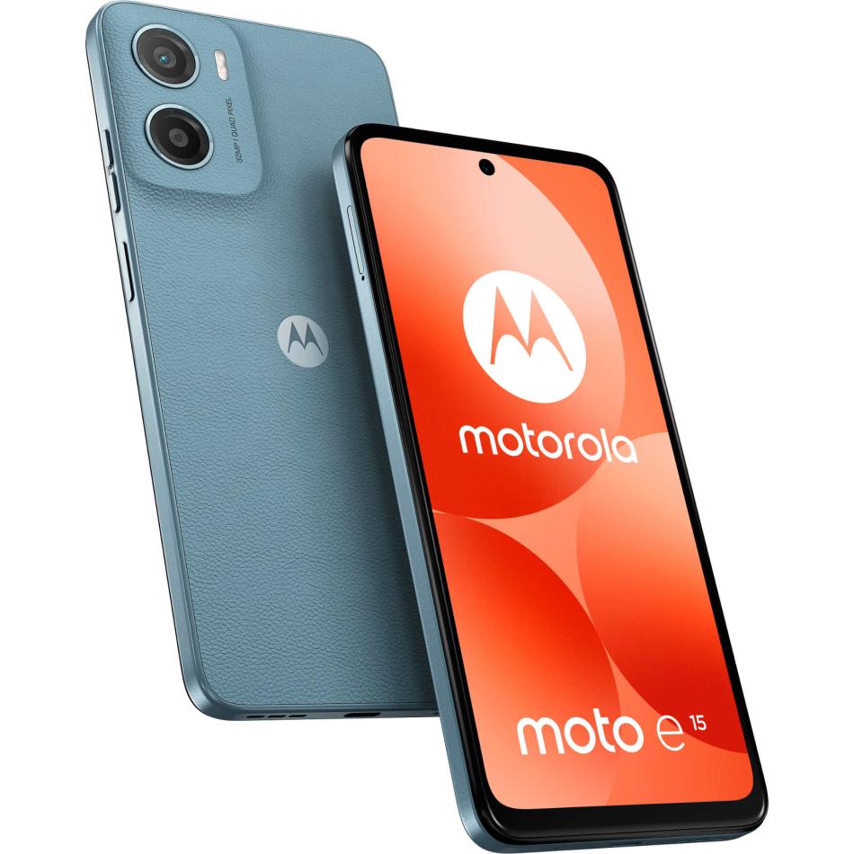 Motorola moto e15 16,9 cm (6.67) Double SIM Android 14 Go edition 4G USB Type-C 2 Go 64 Go 5200 mAh Bleu