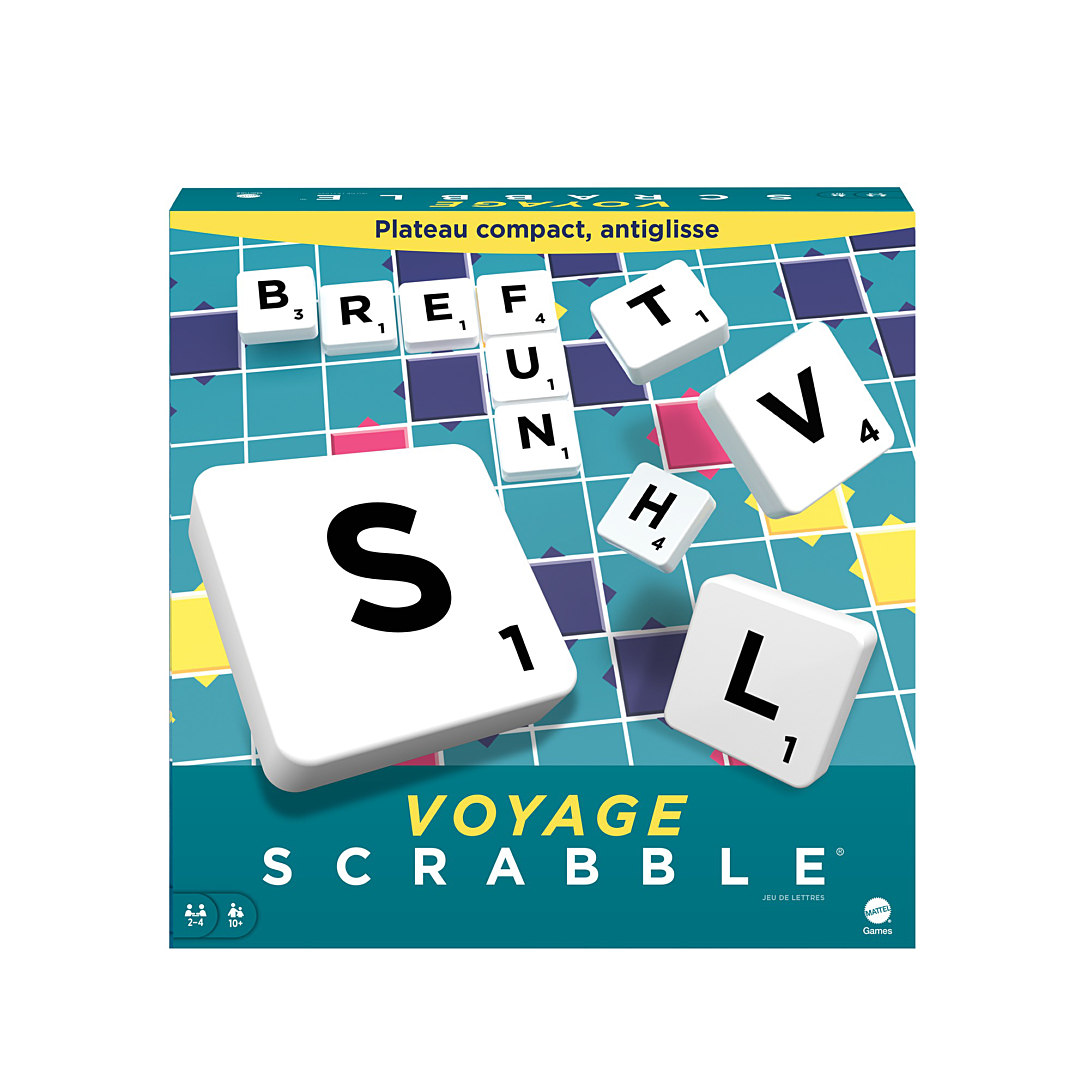 mattel games - scrabble voyage - jeu de société - 10 ans et +