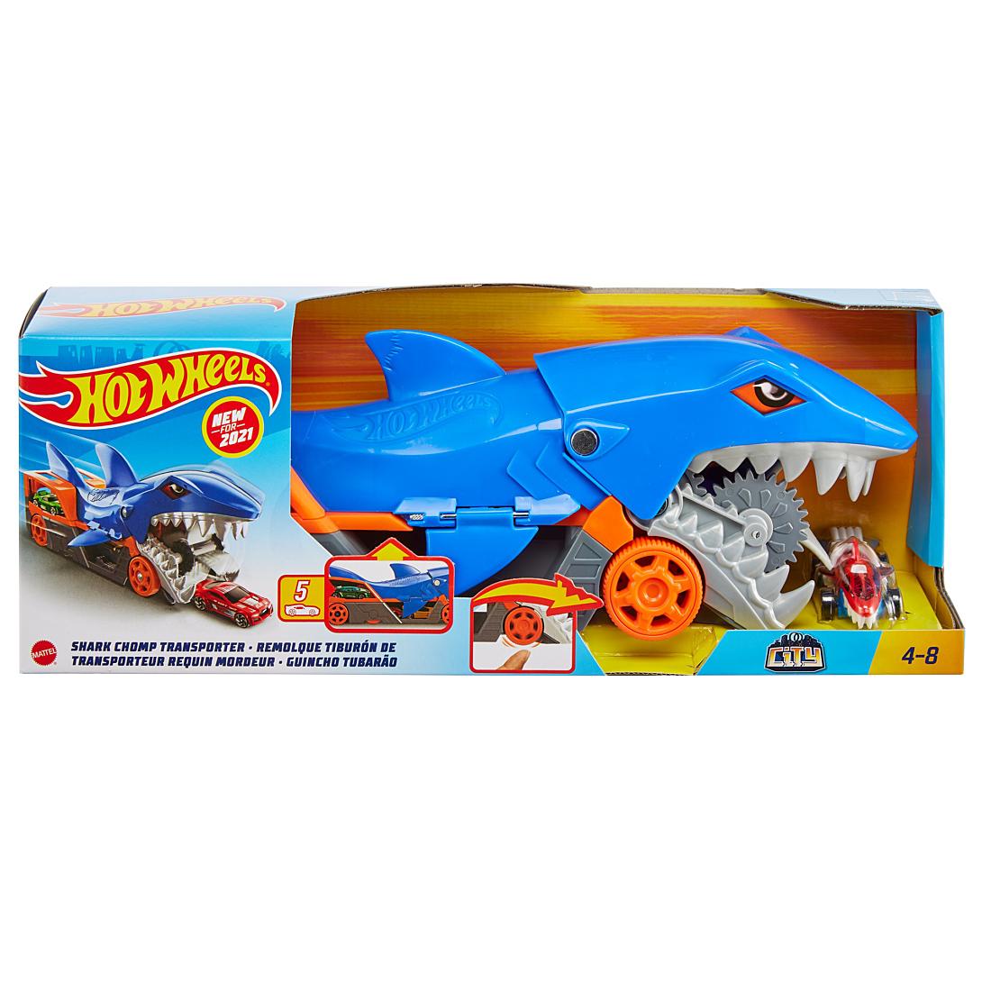 hot wheels®-coffret requin transporteur, pour enfants de 4 à 8 ans