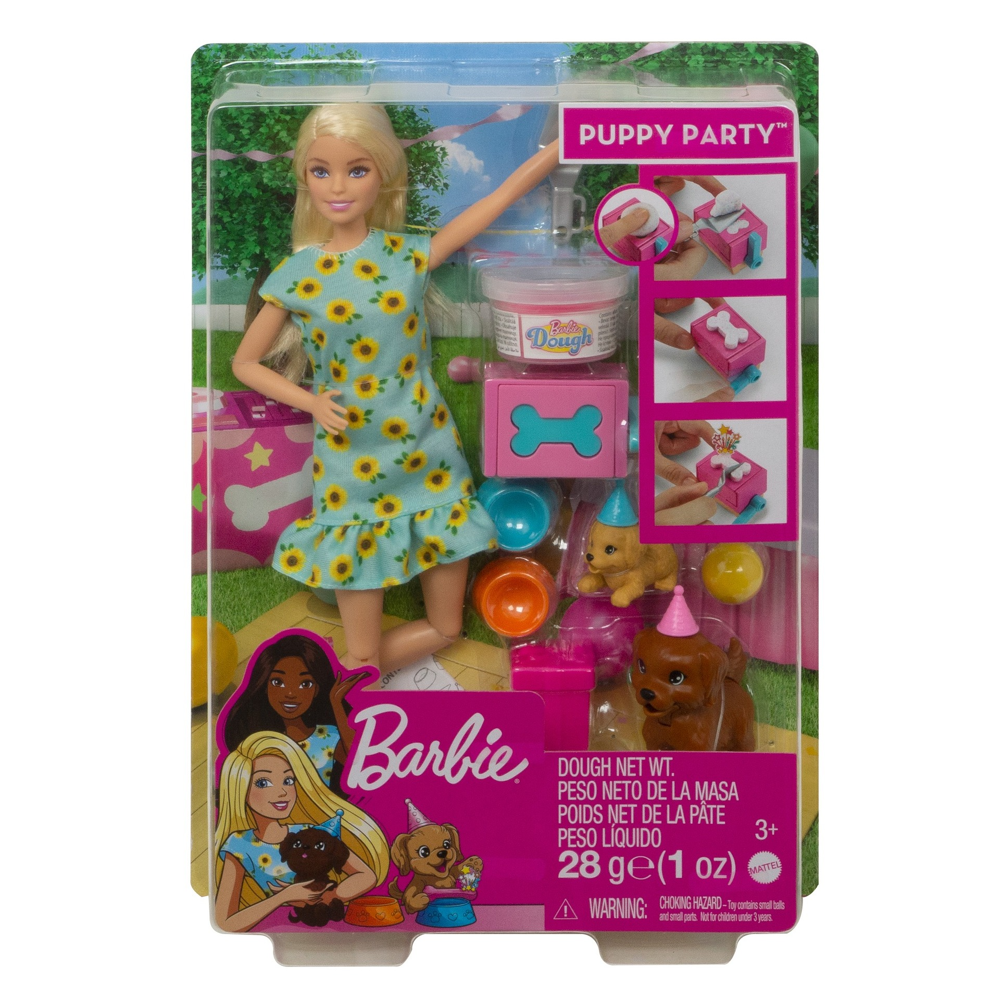 Barbie - Coffret Barbie Anniversaire des Chiens - Poupée Mannequin - Dès 3 ans