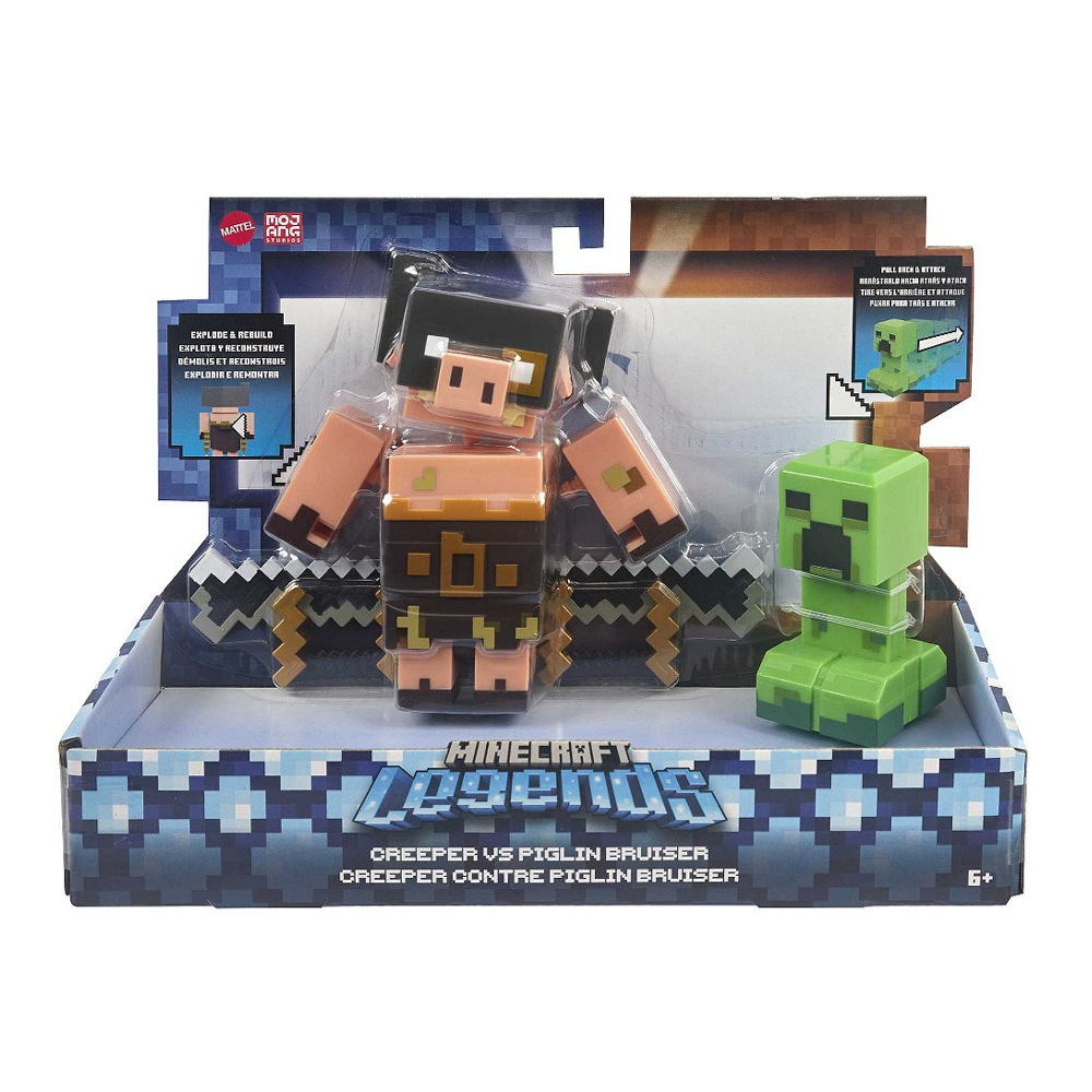 Minecraft Legends Creeper vs Piglin Bruiser