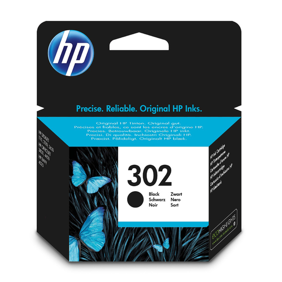 Cartouche d'Encre HP 302 Noire Authentique (F6U66AE)