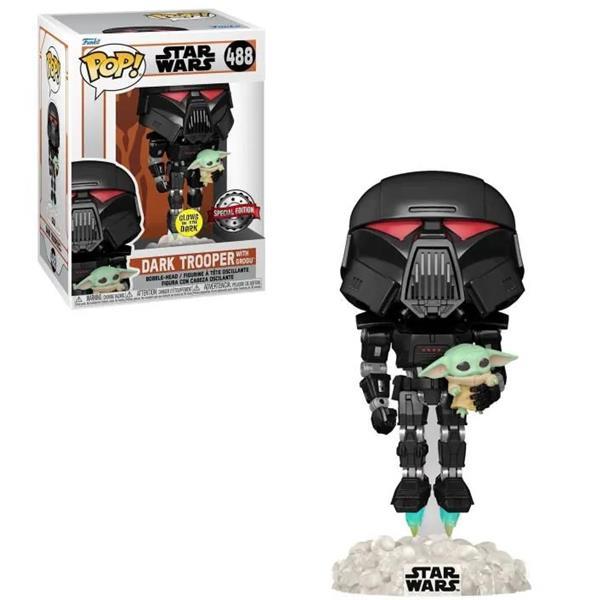 POP Star Wars: Mandalorian Trooper avec 'enfant fluorescent