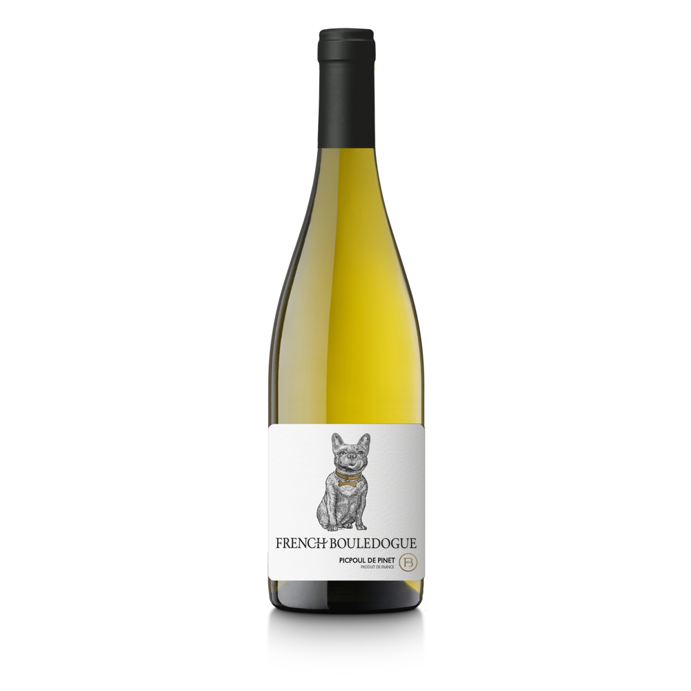 French Bouledogue, 2022 - Picpoul-de-Pinet AOP - Blanc Sec - 75 cl - étiquette abîmée
