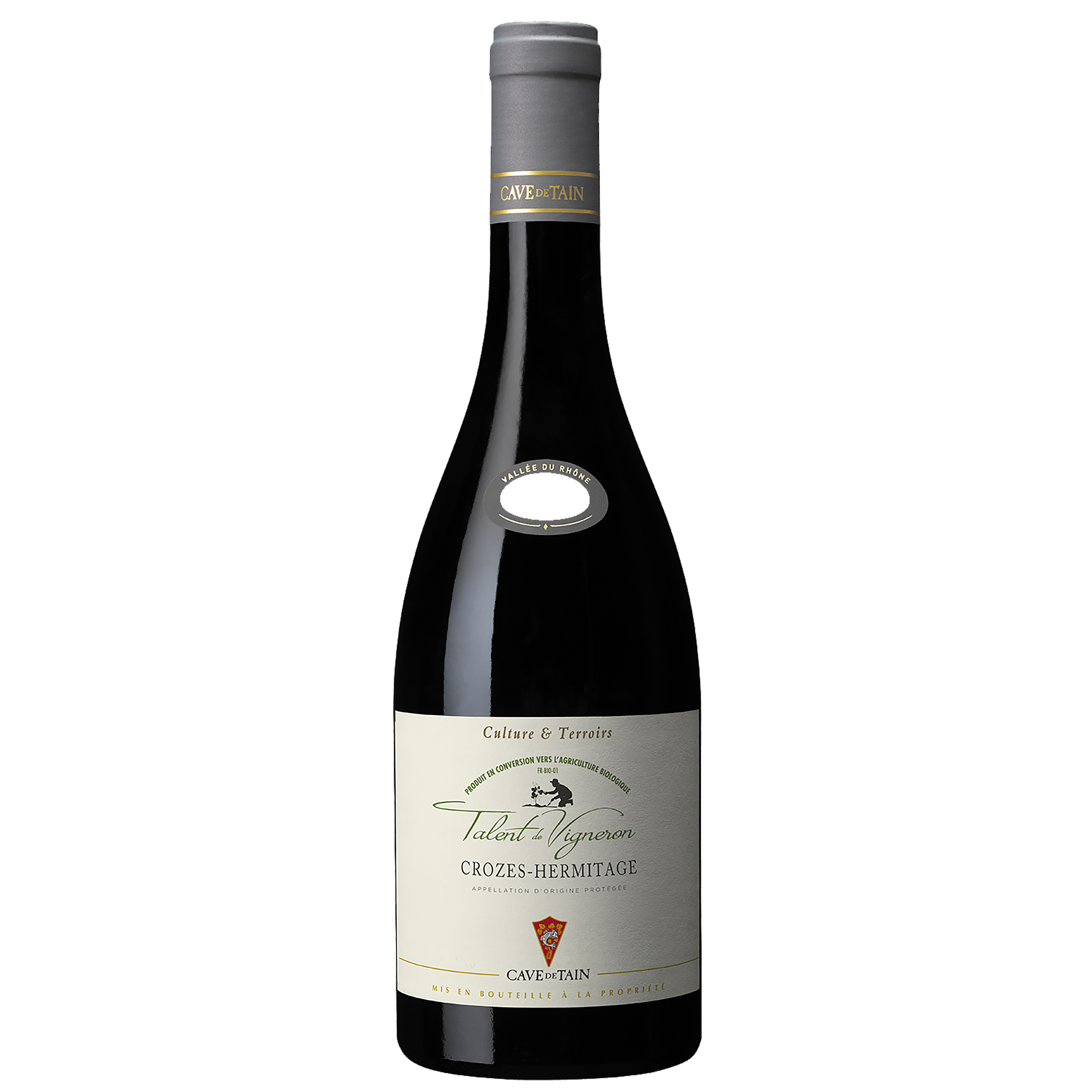 Cave de Tain Talent de Vignerons BIO, 2021 - Crozes-Hermitage AOP - Rouge - 75 cl - étiquette abîmée