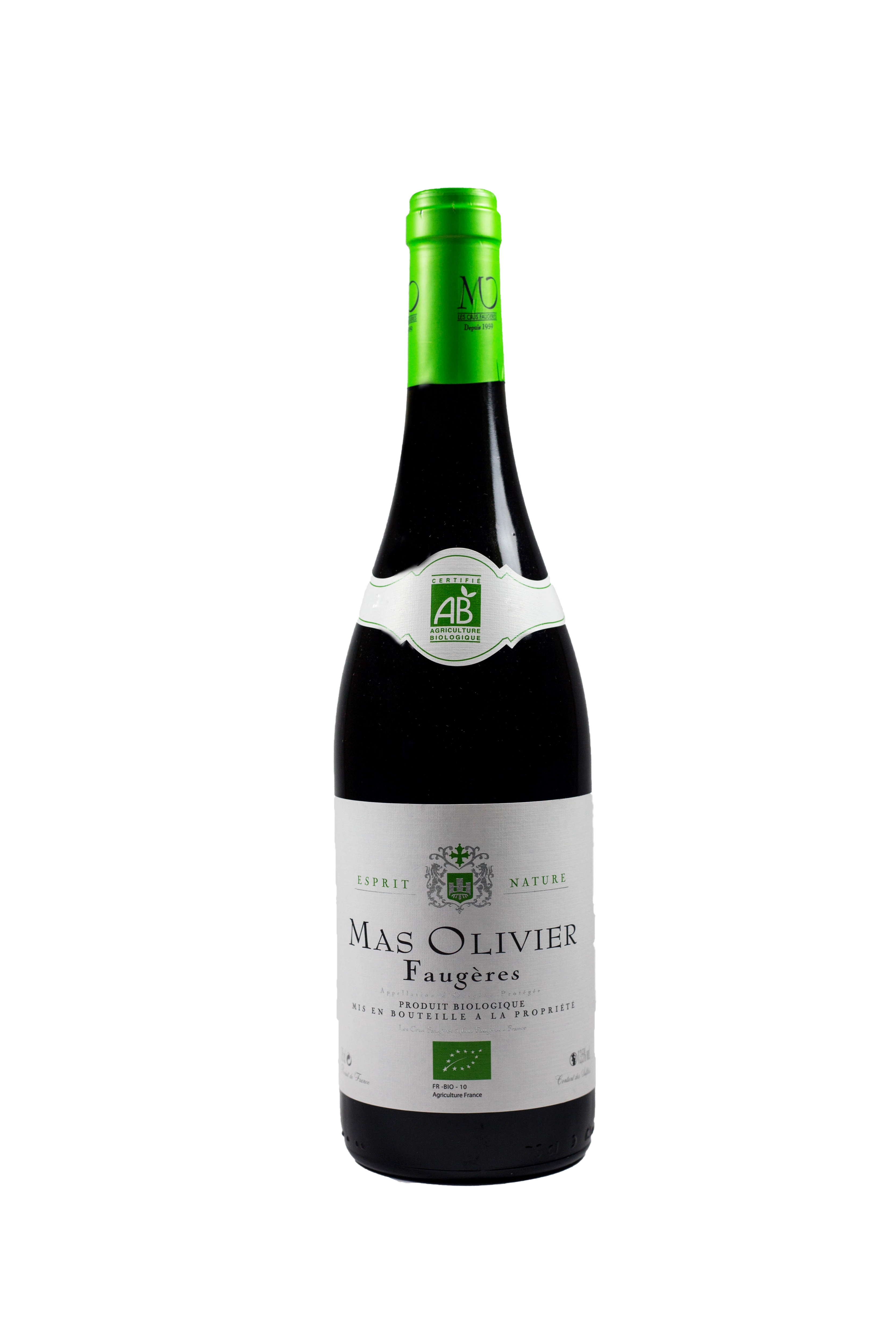 Mas Olivier Esprit Nature BIO, 2021 - Faugères AOP - Rouge - 75 cl - étiquette abîmée