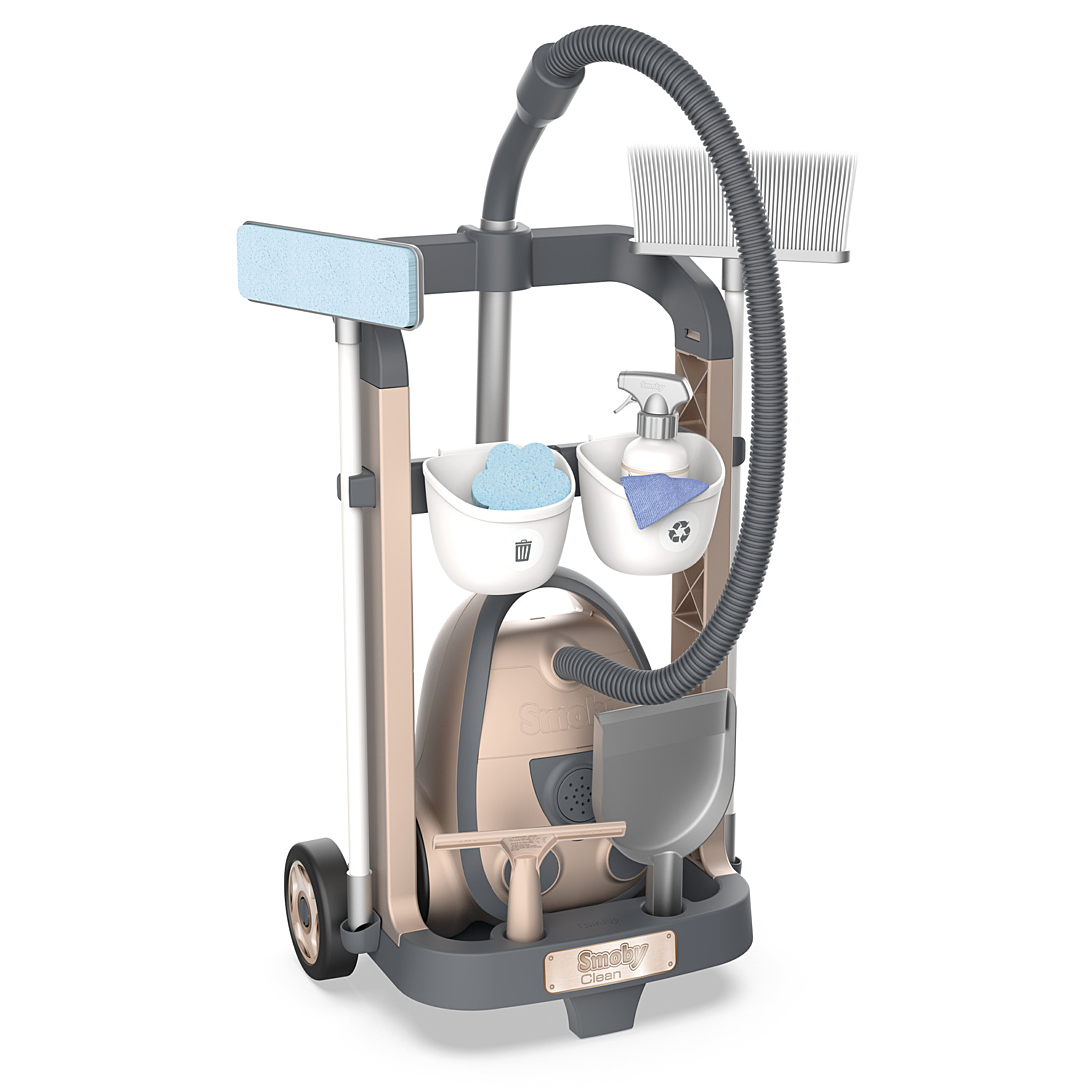 Ménage nettoyage Smoby Rowenta Chariot ménage avec aspirateur traineau