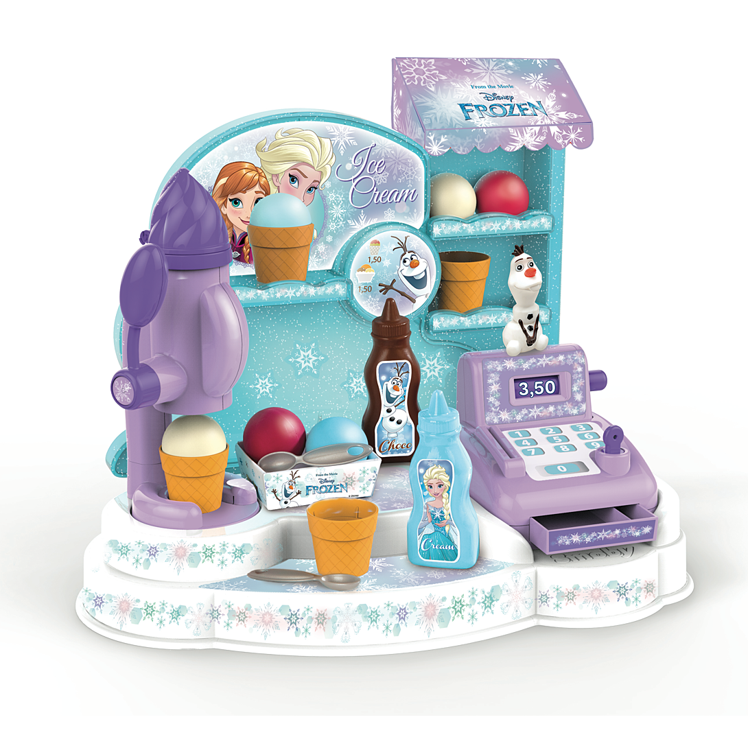 Smoby La Reine des Neiges Marchande de Glaces Caisse Enregistreuse pour Enfant 22 Accessoires + 1 Figurine Olaf - vue 2