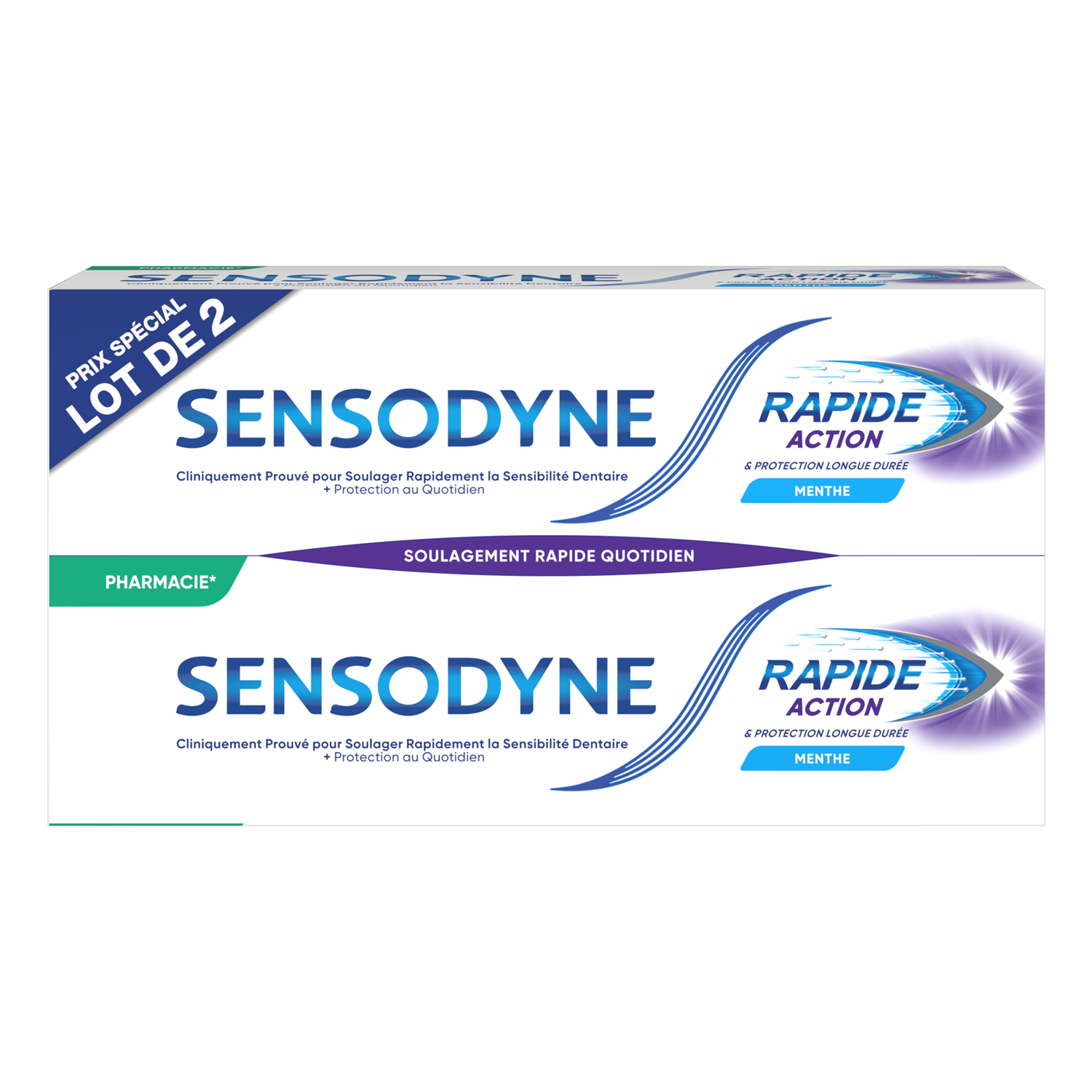 Dentifrice pour dents sensibles SENSODYNE Rapide Action 2x75ml