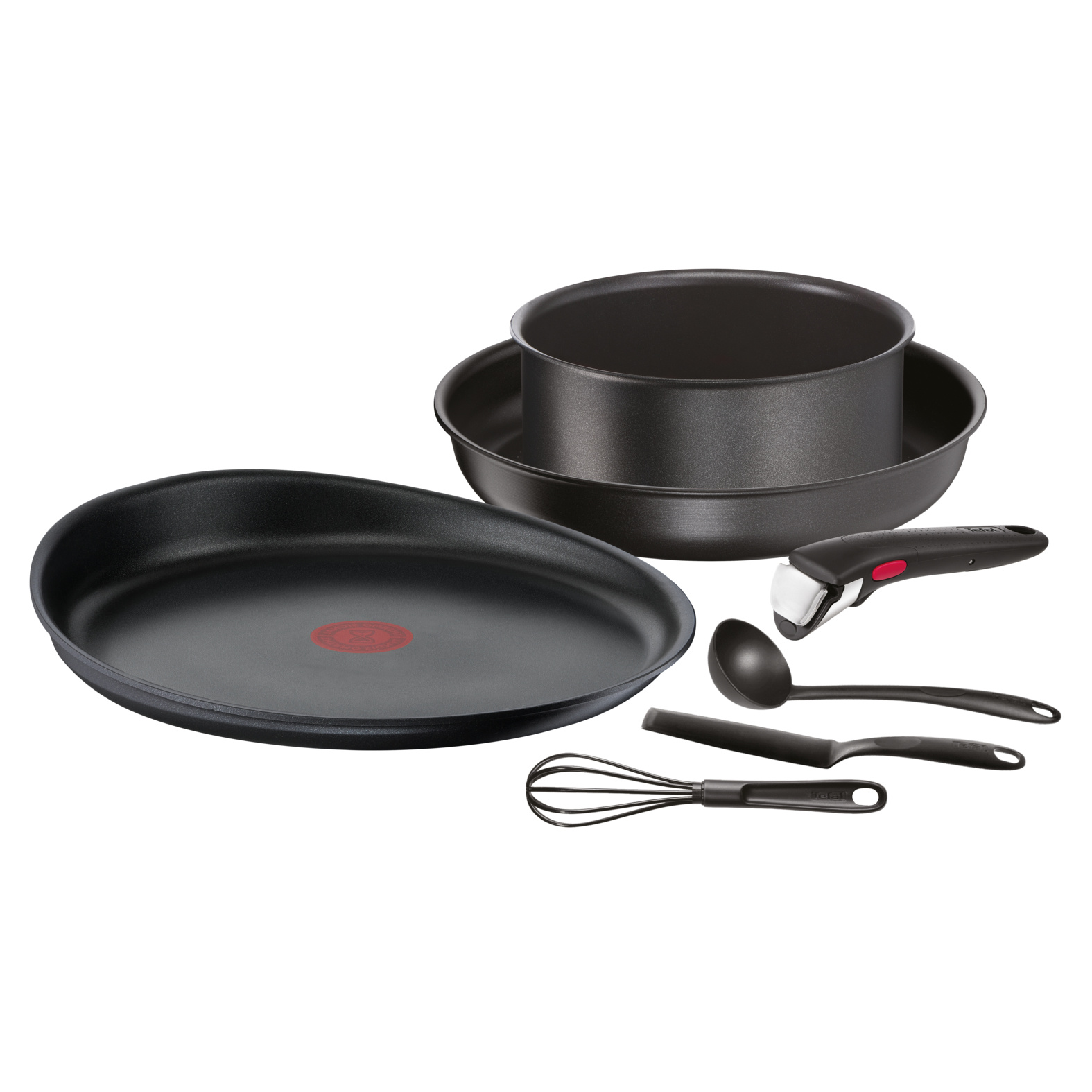 Tefal set 1 poêle + 1 casserole + 1 crêpière + accessoires