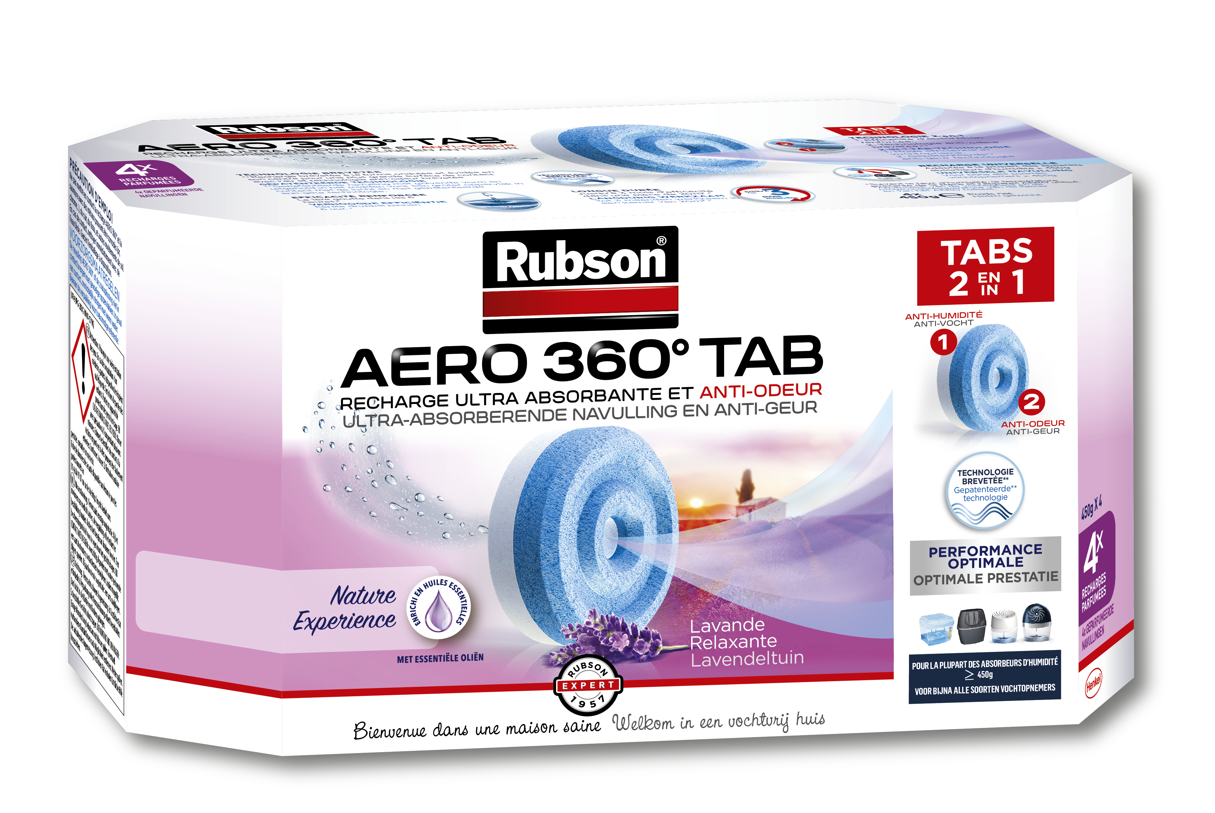 Recharge Aero 360 Absorbeur D'humidité Nature Experience Source De Fraîcheur Rubson Le Lot De 4 Recharges - vue 3