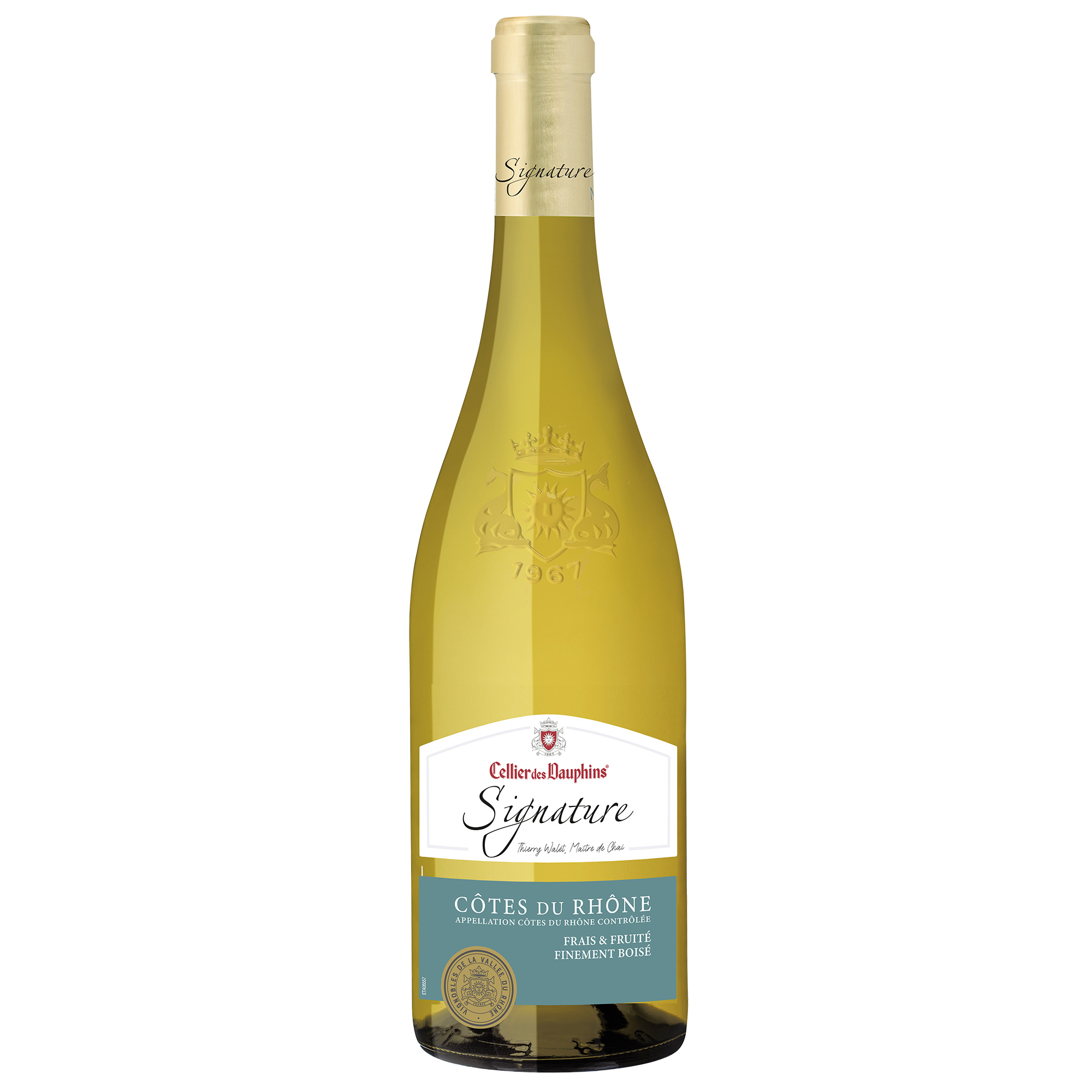  Signature, Cellier des Dauphins, 2024 - C&ocirc;tes du Rh&ocirc;ne AOP - Blanc Sec - 75 cl