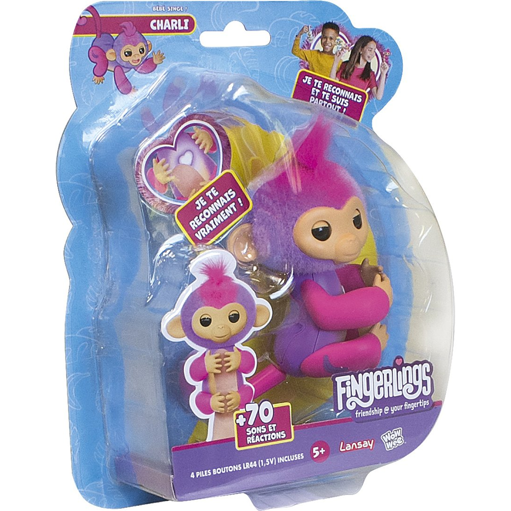 Fingerlings - Charli - Petit Singe Interactif - Electronique Junior - Dès 5 ans - Lansay