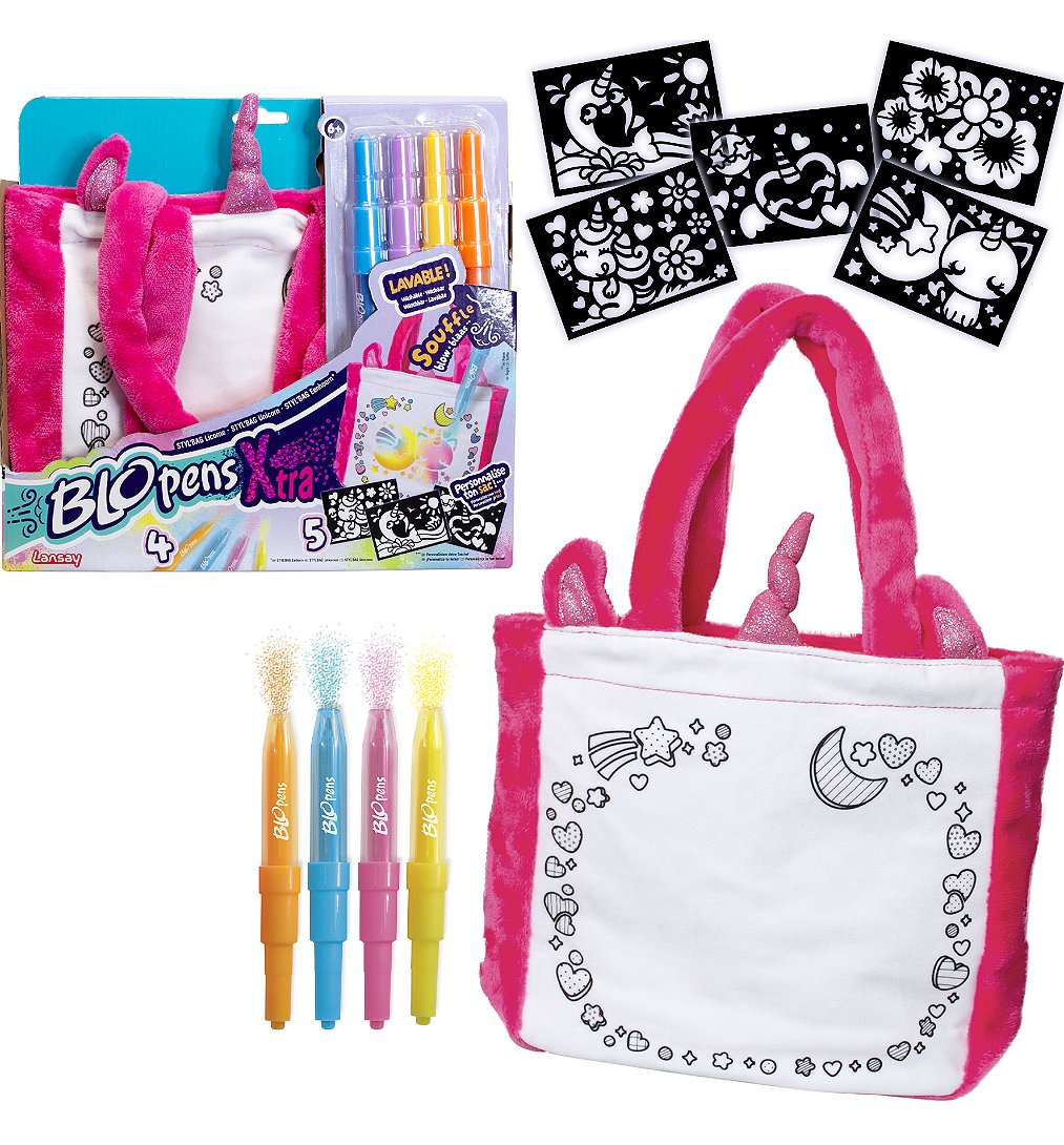 Lansay BLOPENS X TRA Crea'Mug Kit Personnalisation Mug avec Tasse Pour Enfants Dès 8 Feutres à Soufller Blopens Effet Aérographe + 9 Pochoirs Réutilisables + 11 Feuilles Dessins