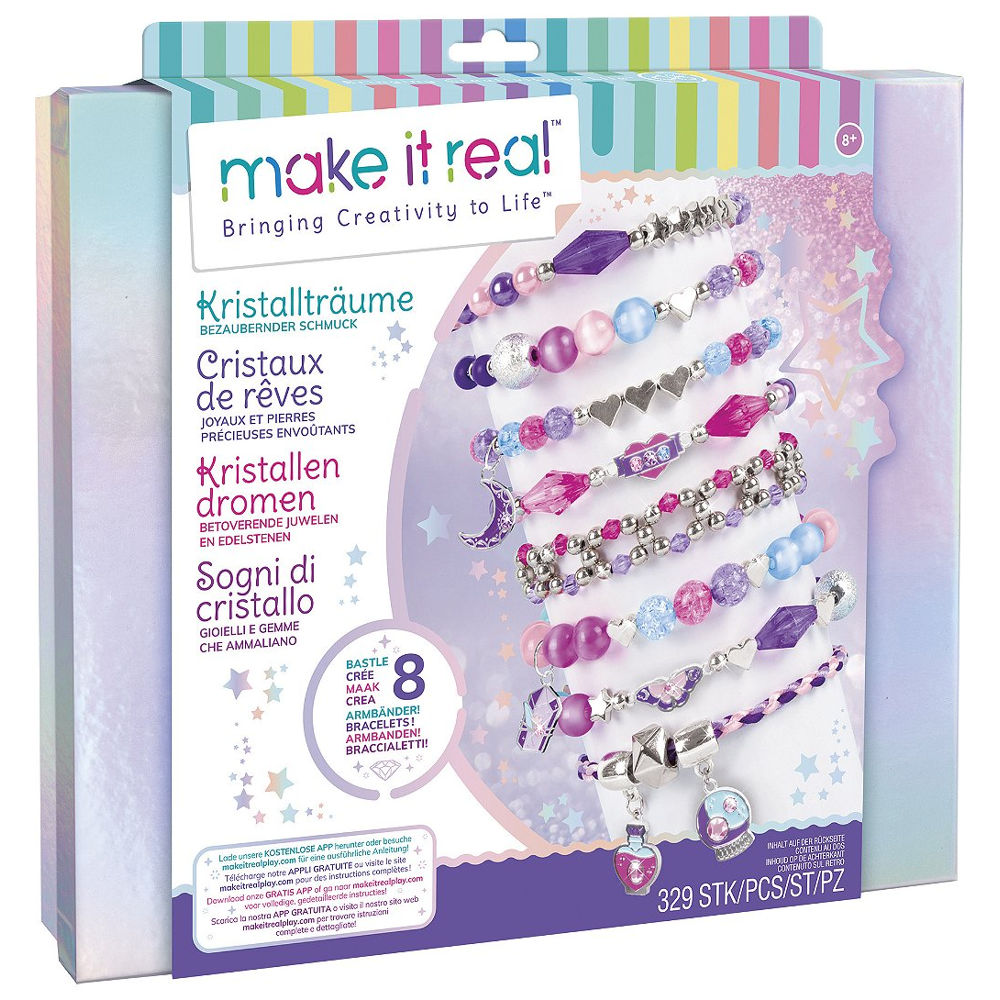 Make It Real - Coffret Bijoux Cristaux De Reve Envoutants - Fabrication de bijoux enfants - Dès 8 an