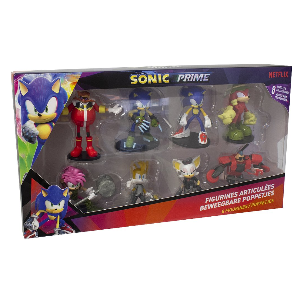 Sonic Prime - 8 Figurines Articulées 7,5 cm - Modèle Aléatoire - Personnages de Jeux Vidéos - Dès 8