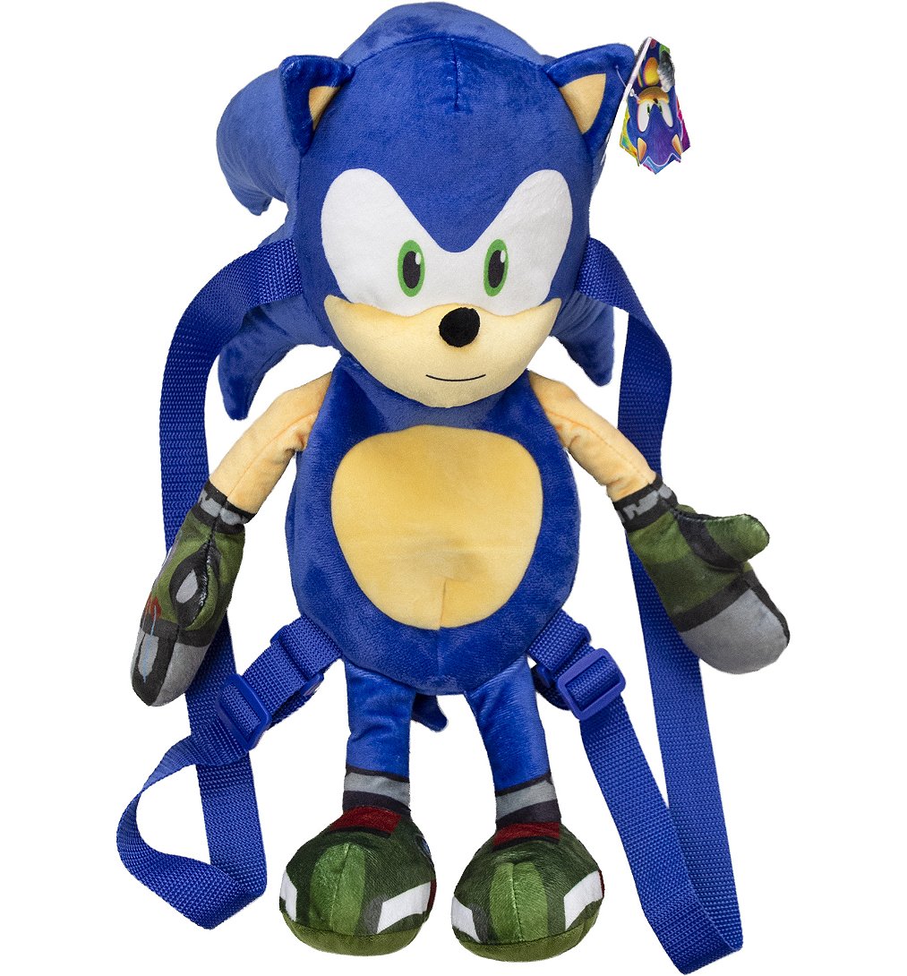 Sonic Prime - Peluche Sac à Dos 30 Cm #1 - Personnages de Dessins Animés et Jeux Vidéos - Dès 8 ans
