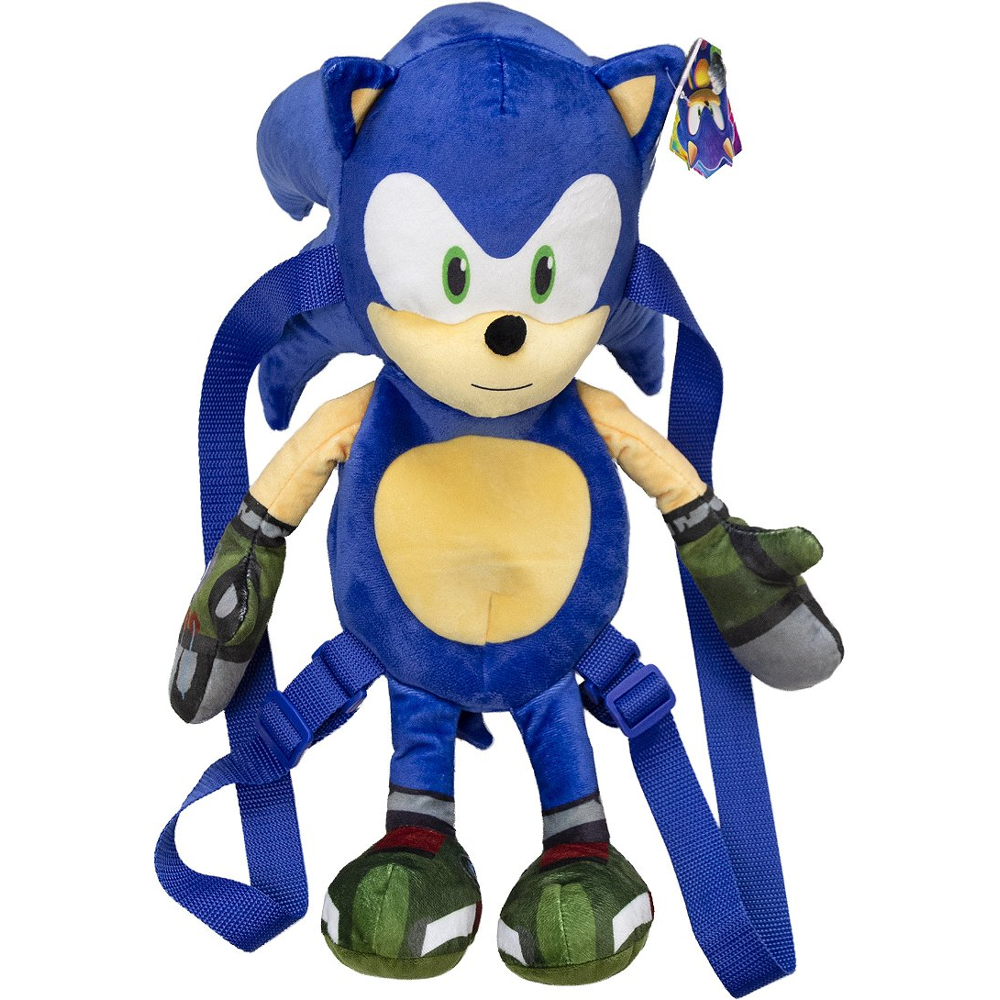 Sonic Prime - Peluche Sac à Dos 30 Cm #1 - Personnages de Dessins Animés et Jeux Vidéos - Dès 8 ans