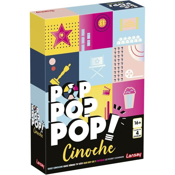 Pop Pop Pop Cinoche - Jeu de société - Ambiance et Connaissances - Dès 16 ans - À partir de 4 joueur