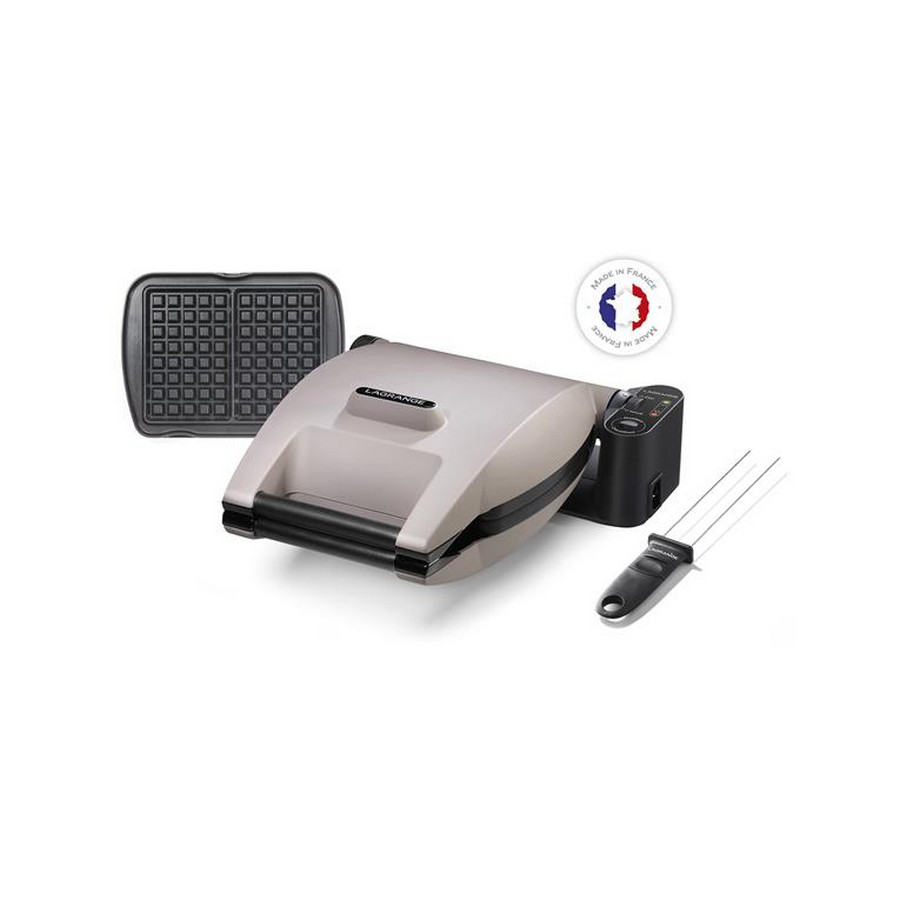 Gaufrier Lagrange Croque-gaufres 2 Plaques 1000W Noir – Modèle 039426 Neuf