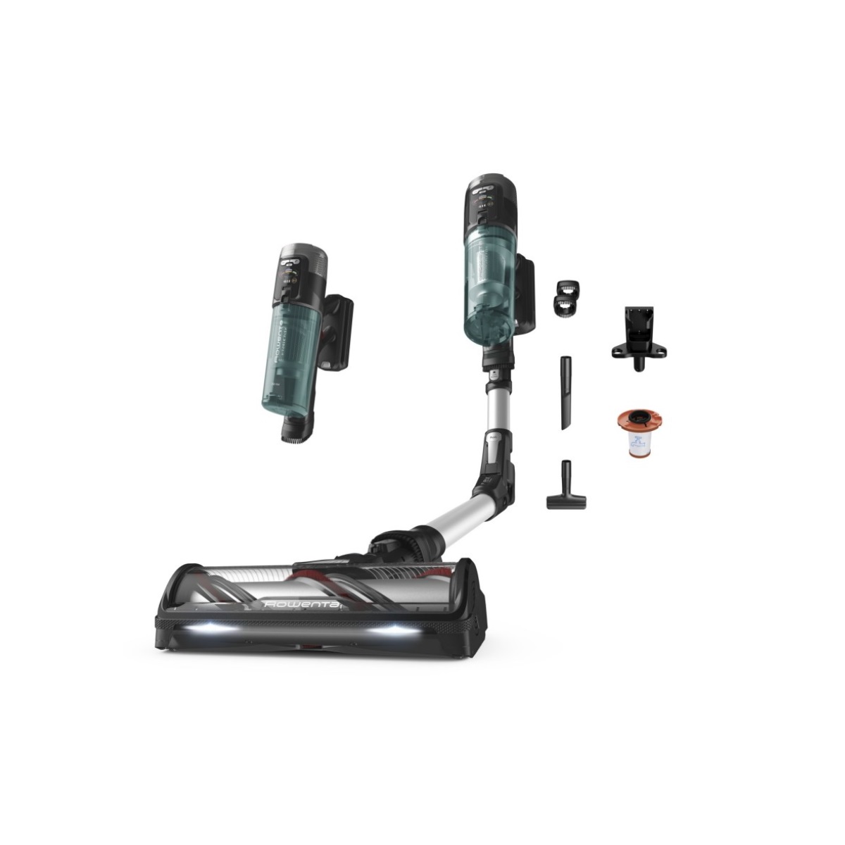 Rowenta RH9A32 Aspirateur balai 2 en 1 Batterie Sec Sans sac Aluminium