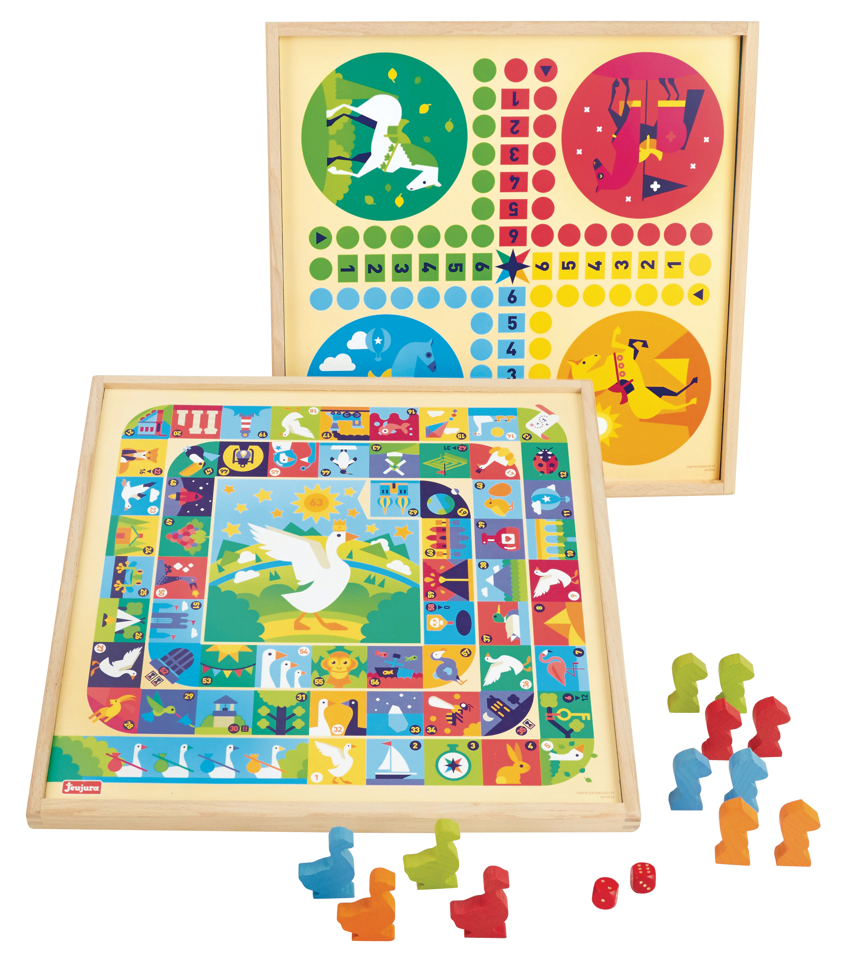 JEUJURA Jeux de 'oie et petits chevaux Plateau en bois - vue 7