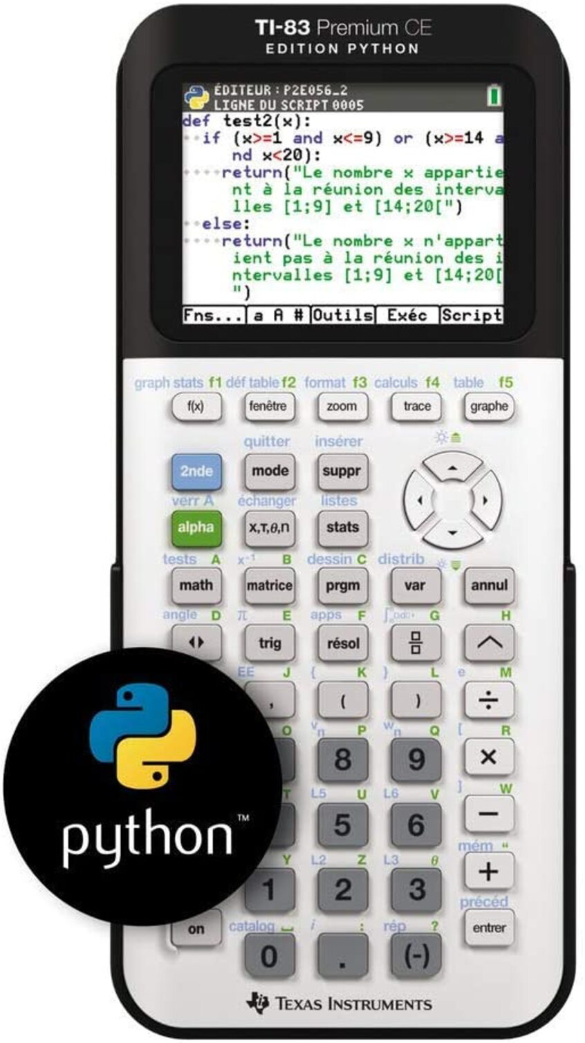 Calculatrice Graphique Ti 83 Premium Ce Texas Instruments - vue 5