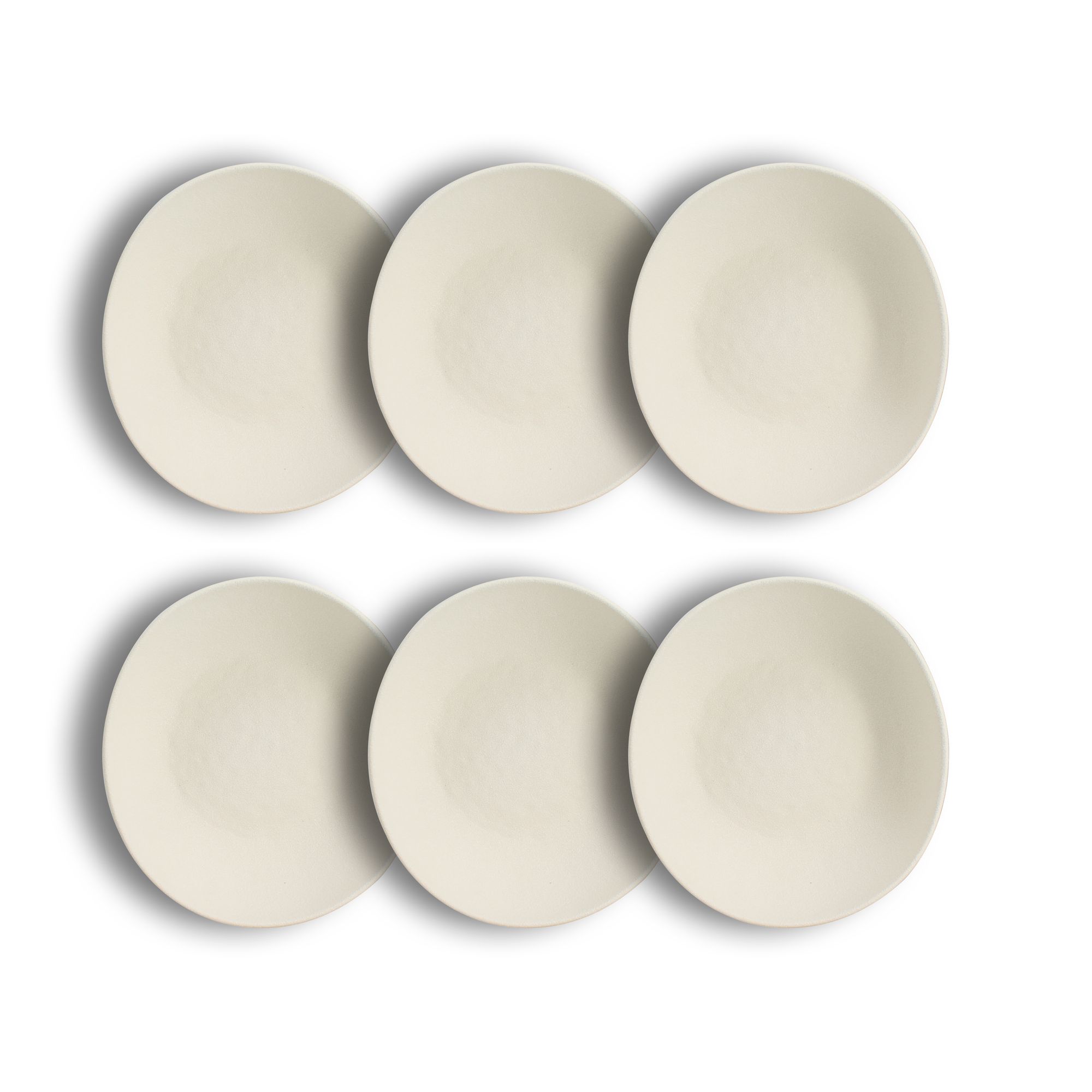 Lot 6 Assiettes à Dessert Ambre 20cm - Grès Marron Beige NOVASTYL, Motifs Graphiques Modernes