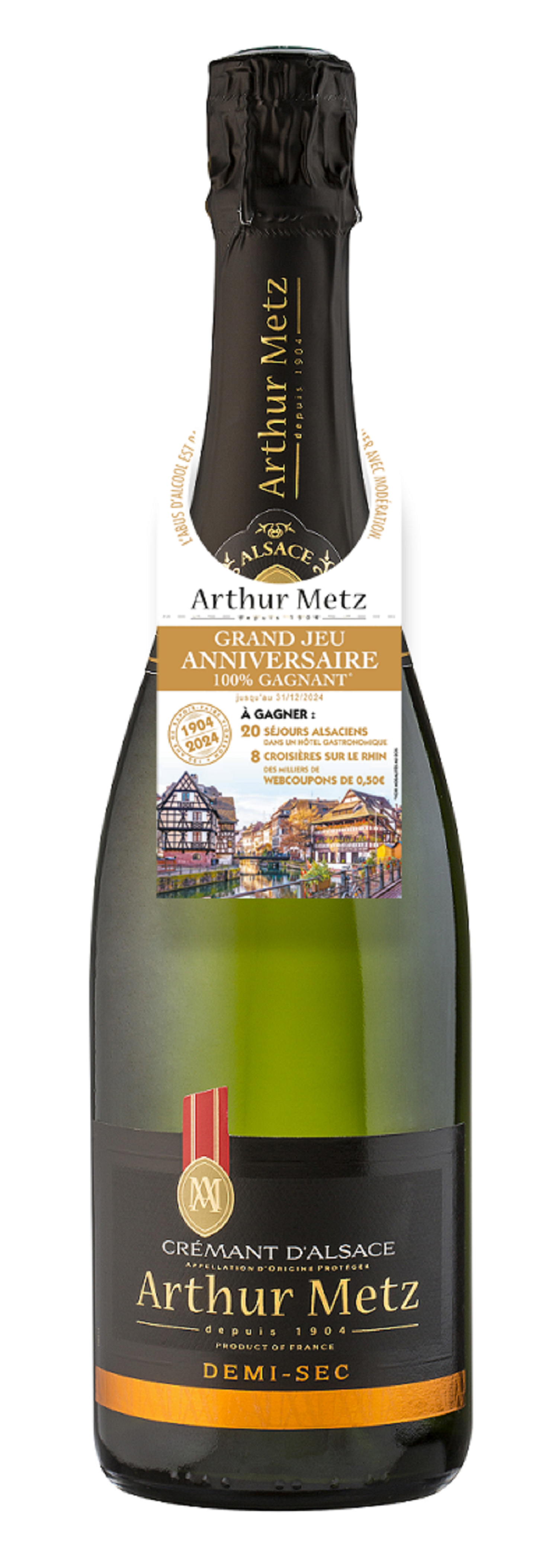 Cr&eacute;mant d'alsace aop arthur metz - demi-sec - 75 cl