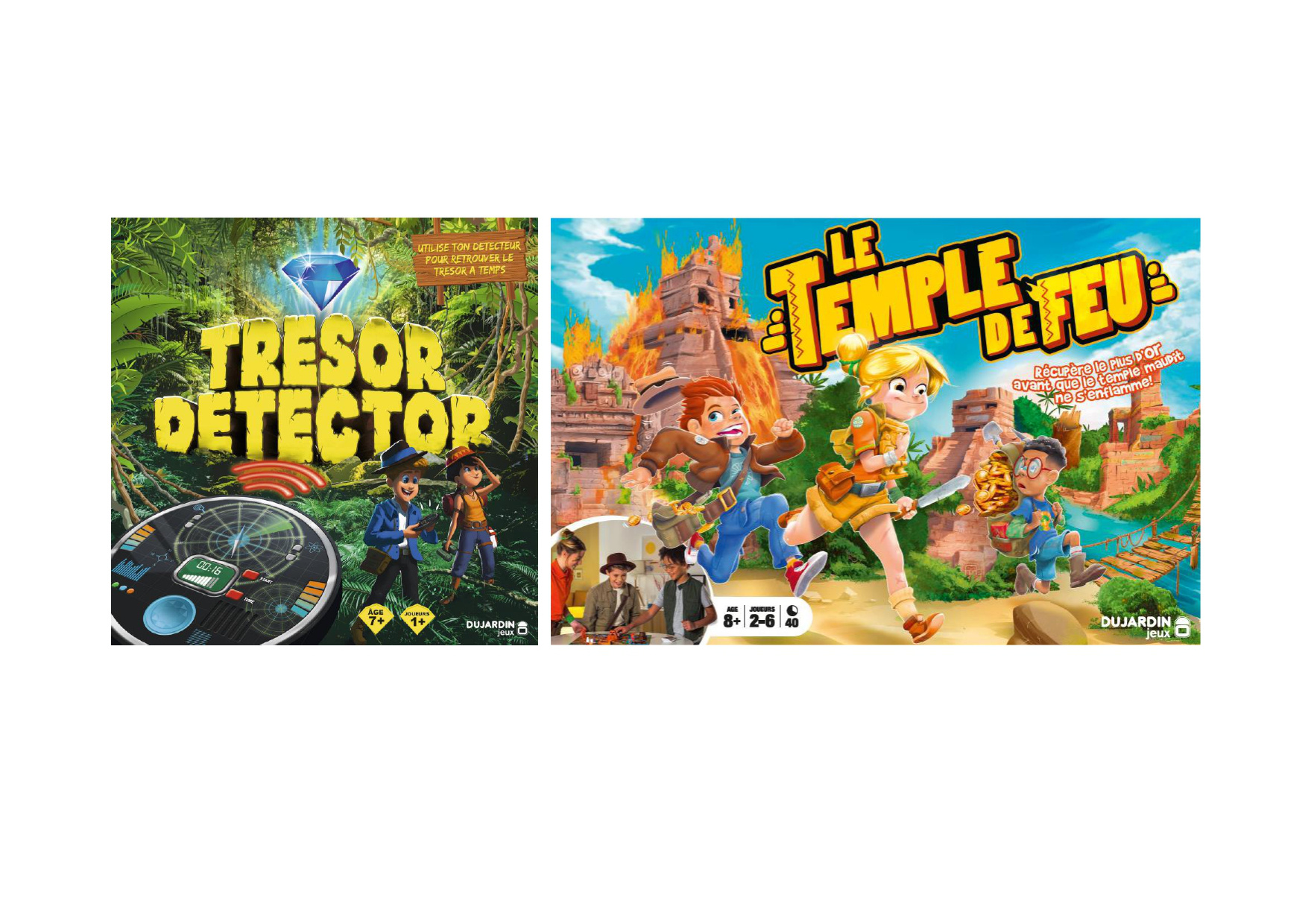 Lot de 2 jeux Dujardin - Trésor Détector + Le Temple de feu