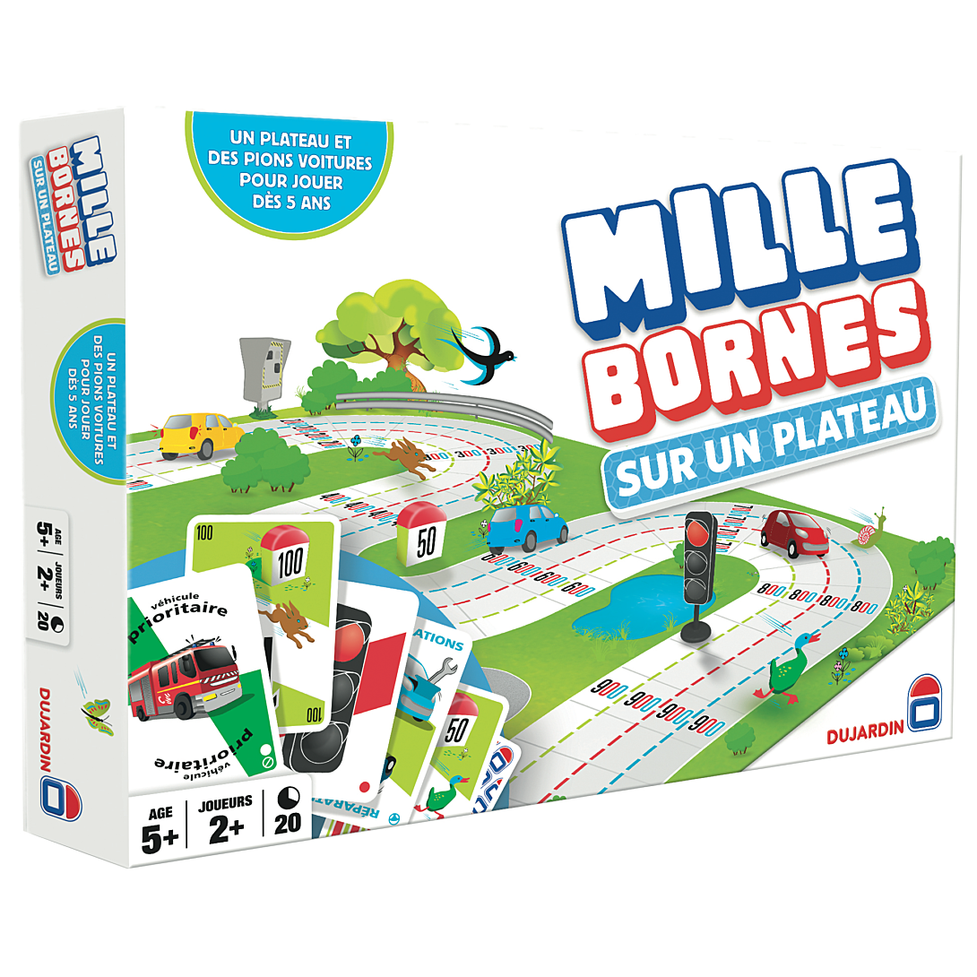 Jeu De Société Dujardin 59019 – Mille Bornes Le Grand Classique Sur Un Plateau - vue 7