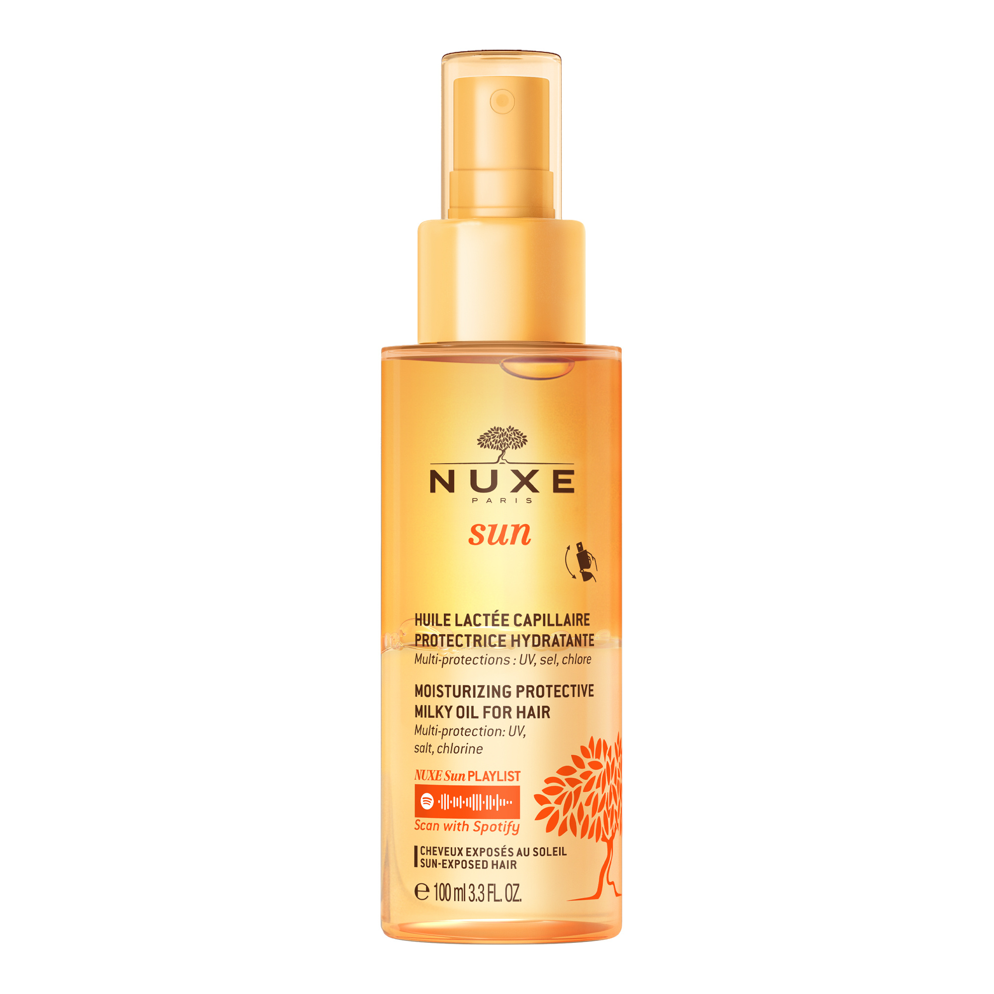Huile Capillaire Lactée Protectrice Hydratante Sun Nuxe Le Flacon De 100ml