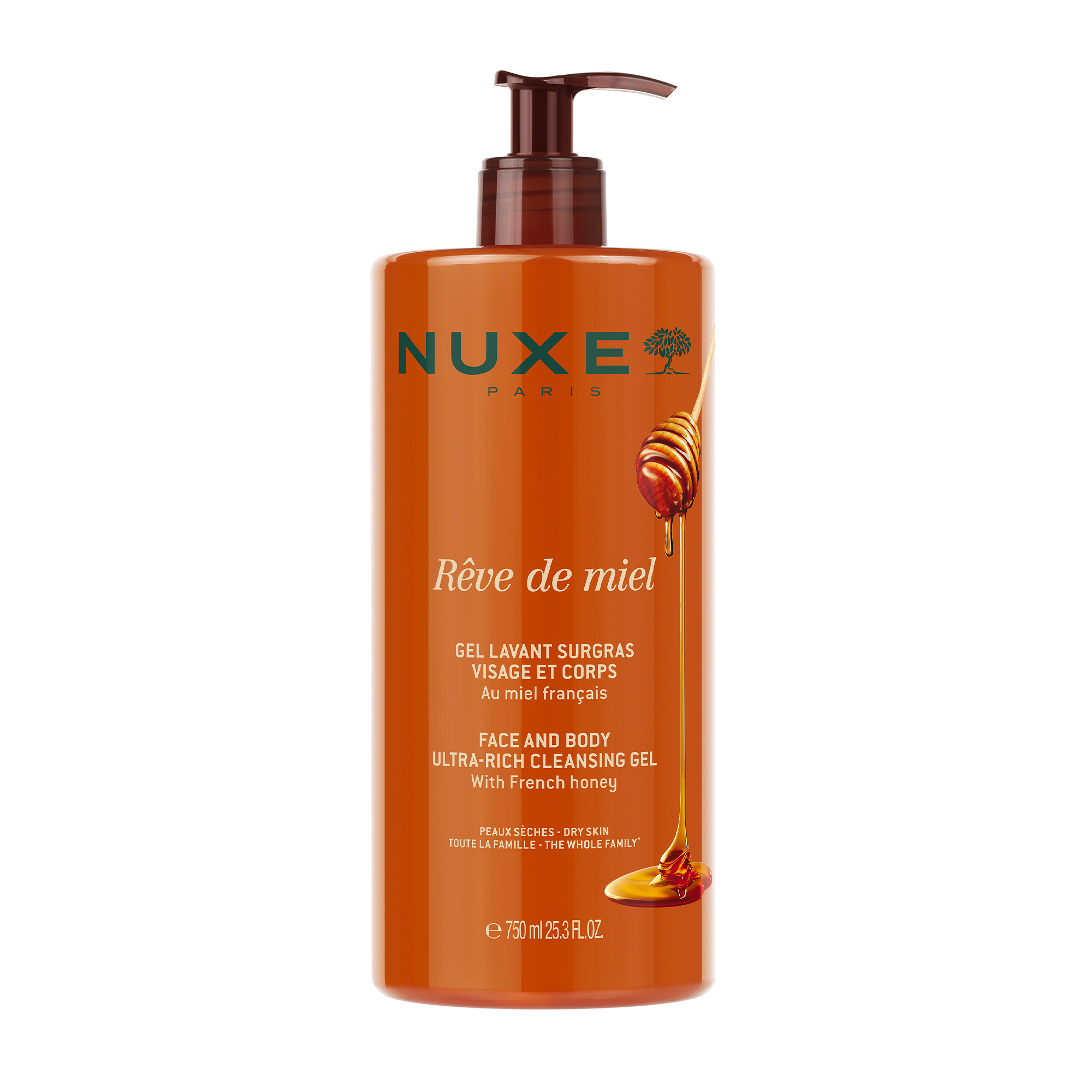 Nuxe Reve de Miel Gel Lavant Surgras Visage et Corps 750ml