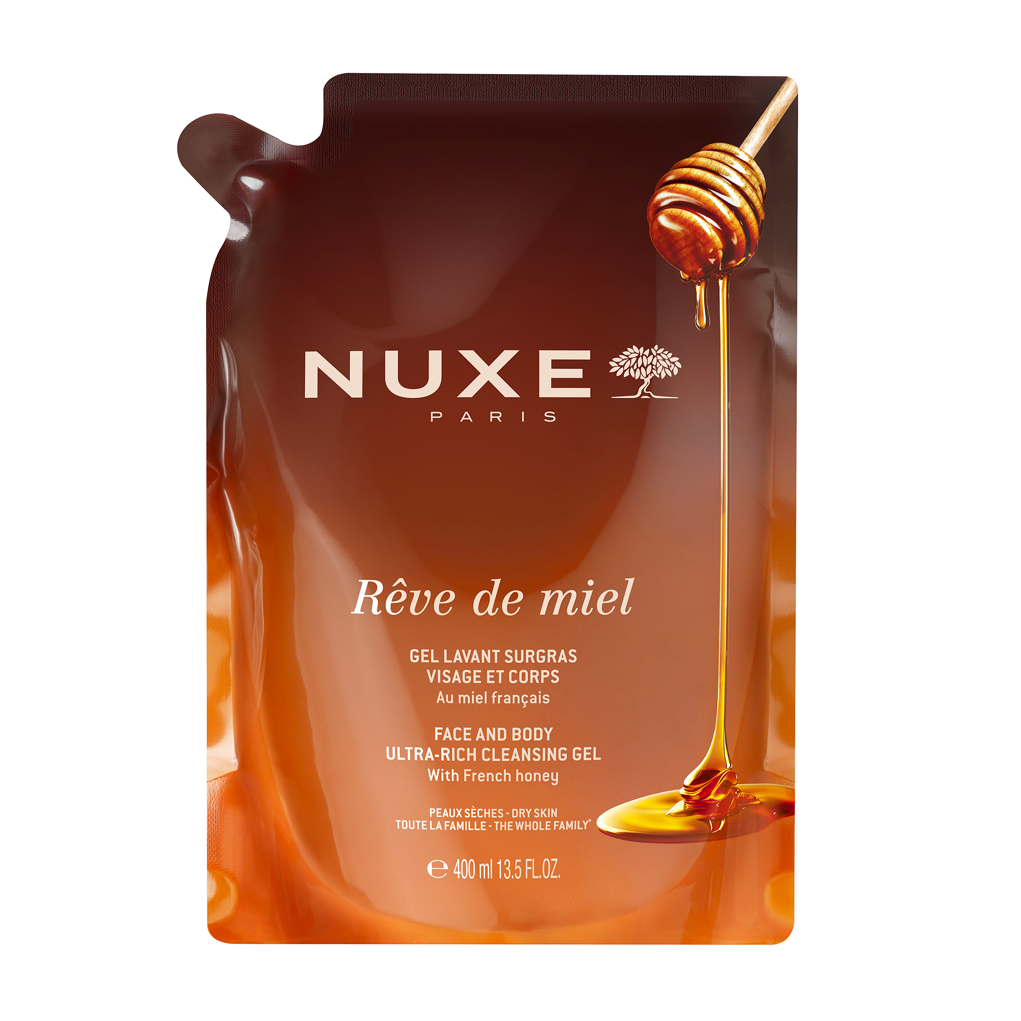 Nuxe Rêve de Miel Gel Lavant Surgras Visage et Corps Eco 400ml