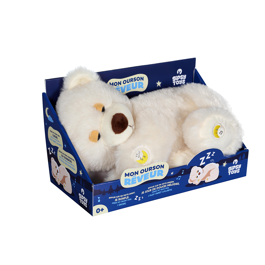 Peluche Toys Ourson Rêveur Sonore 30 Cm