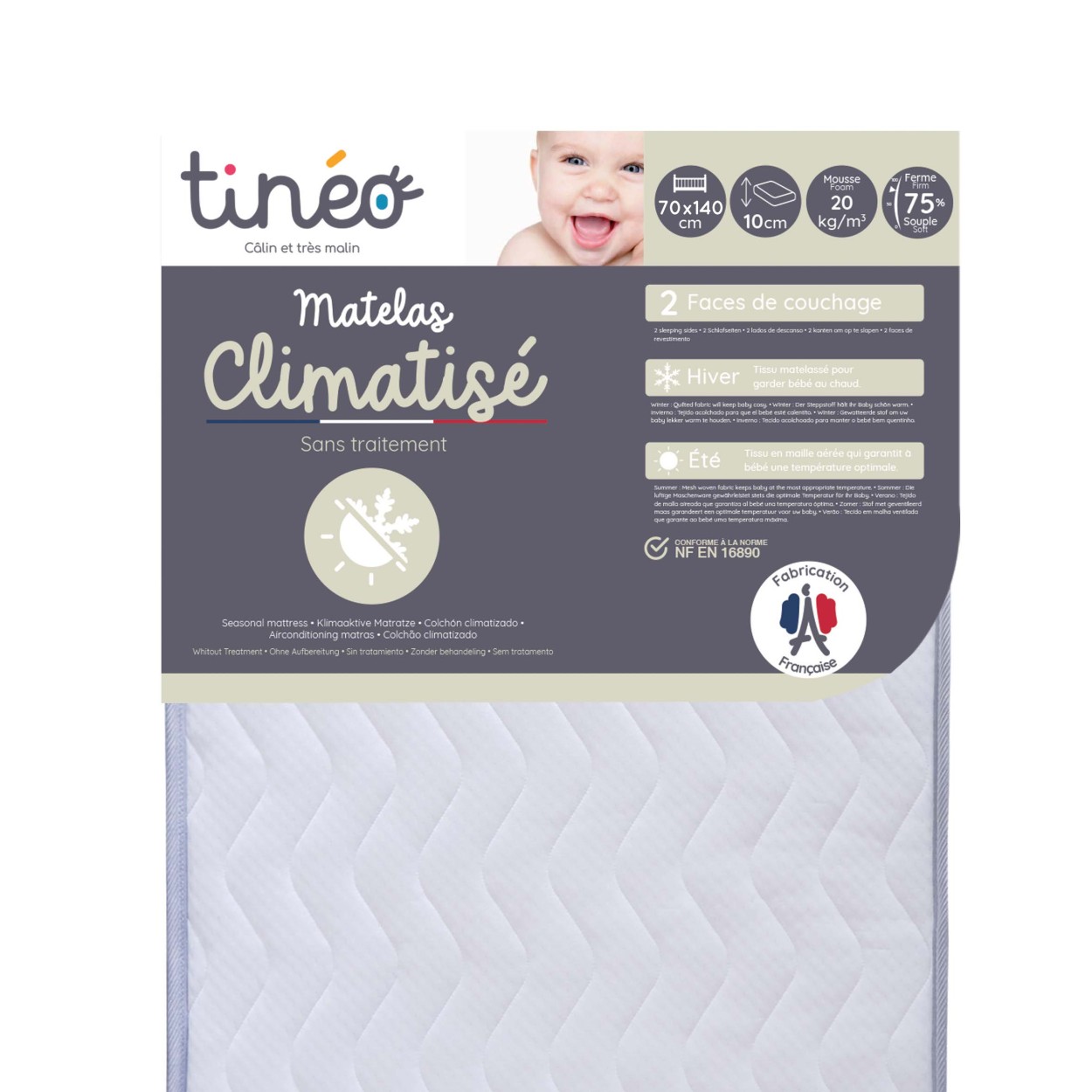 Tinã‰o Tineo Matelas Climatisé 70x140x10