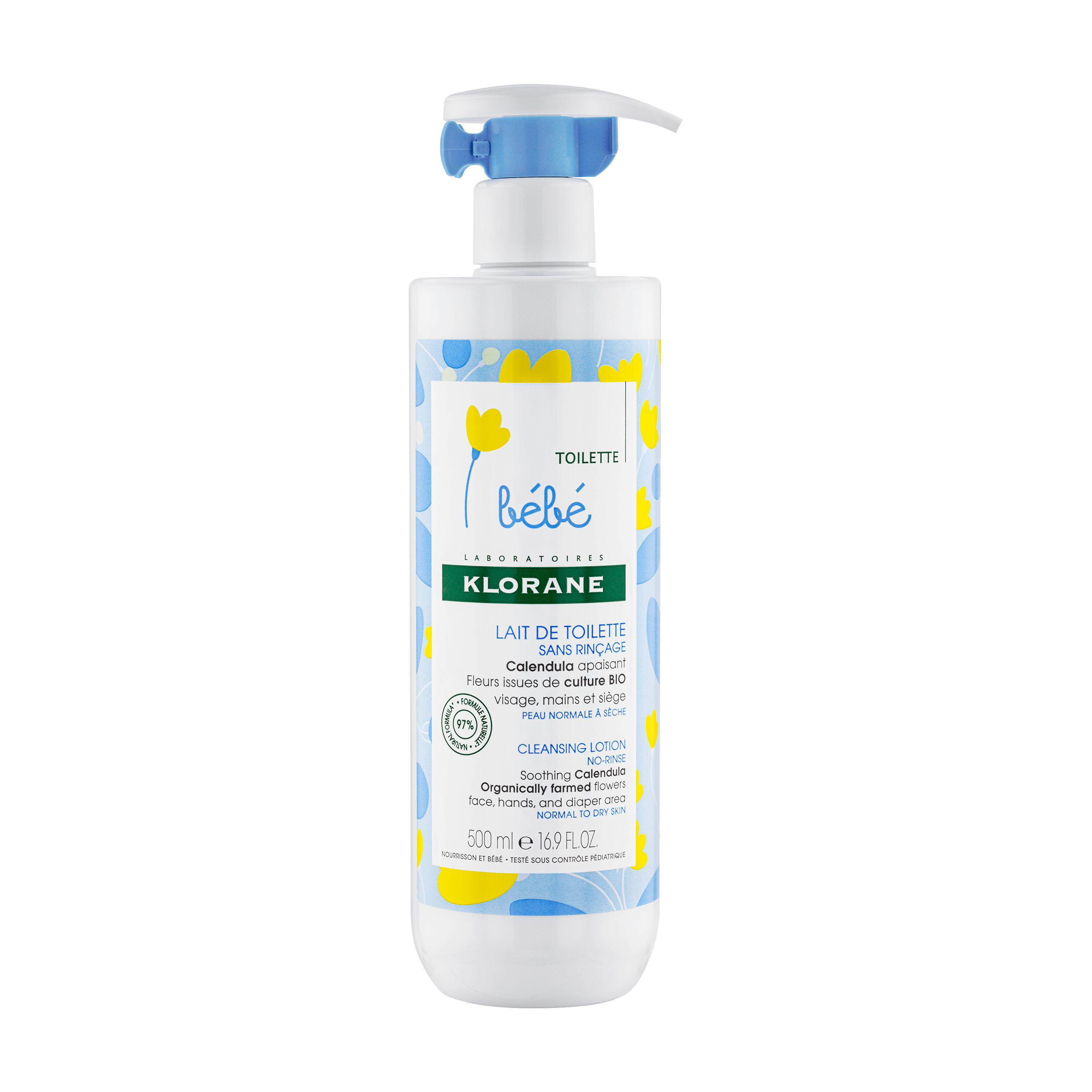 Lait de toilette sans rinçage au Calendula apaisant  Peau normale à sèche 500ml