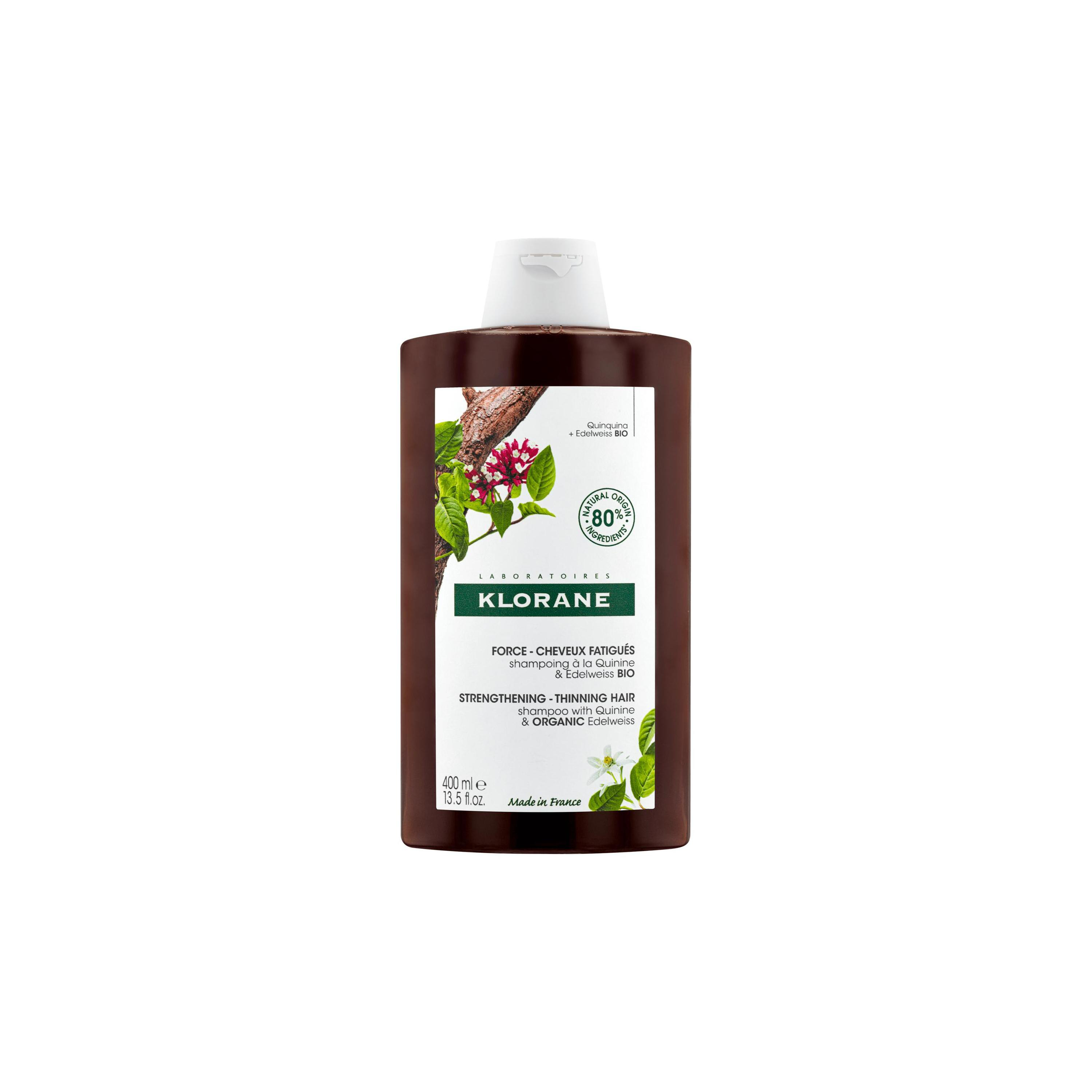 Shampoing fortifiant à la Quinine & Edelweiss bio - Chute de cheveux, cheveux fatigués 400ml