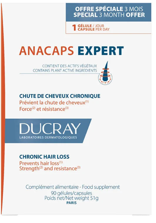 Compléments Alimentaires Prévient La Chute De Cheveux Force Et Résistance Anacaps Expert Ducray La Boîte De 90 Capsules - vue 2