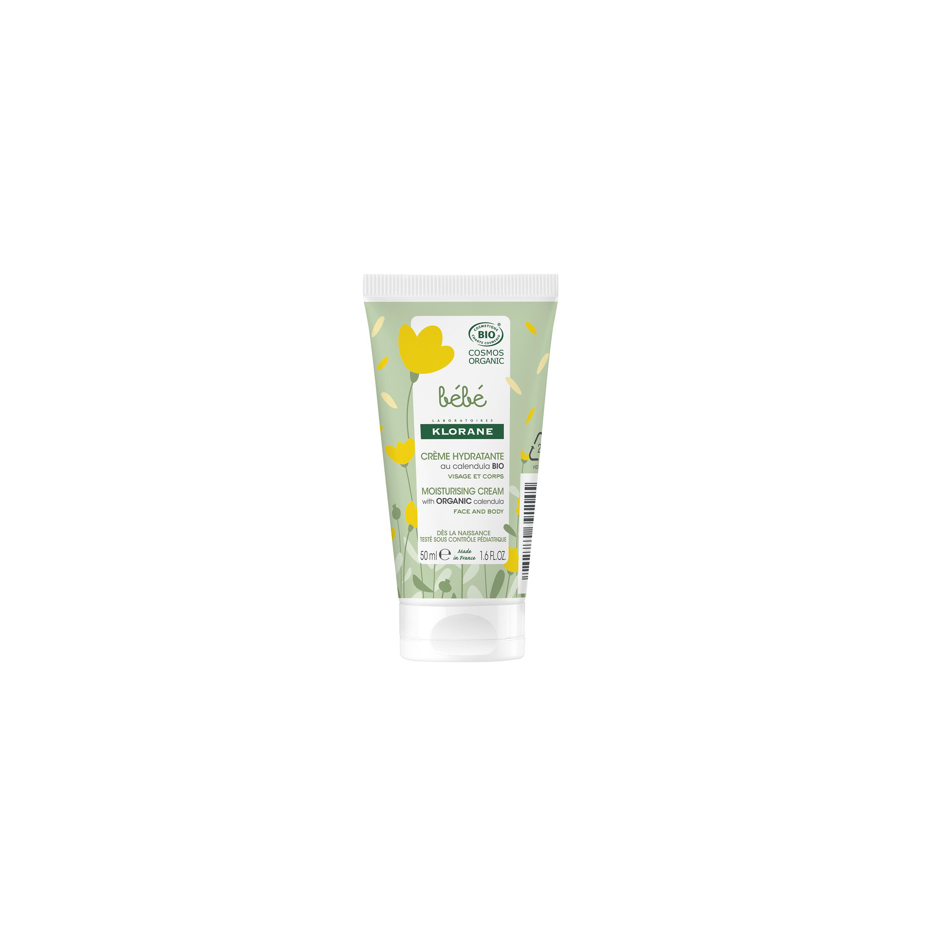 Klorane Crème hydratante au Calendula - Visage et Corps - Bébé 50 ml
