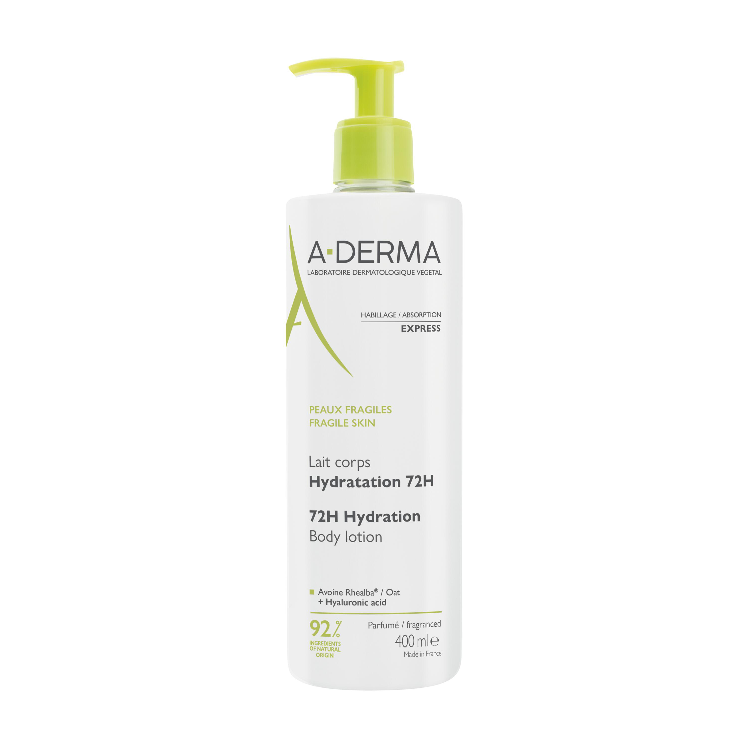 Lait Corps Hydratant Peaux Fragiles A derma Le Flacon De 400ml - vue 2