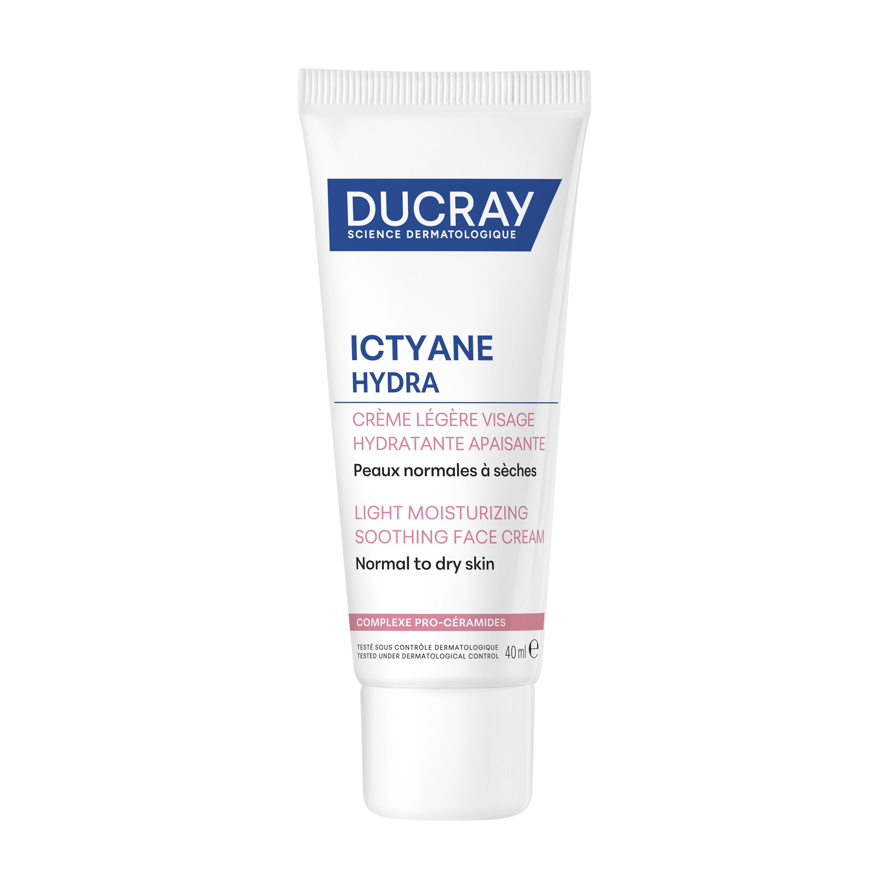 Ducray Crème Légère Visage Hydratante Apaisante Ictyane Hydra 40 Ml
